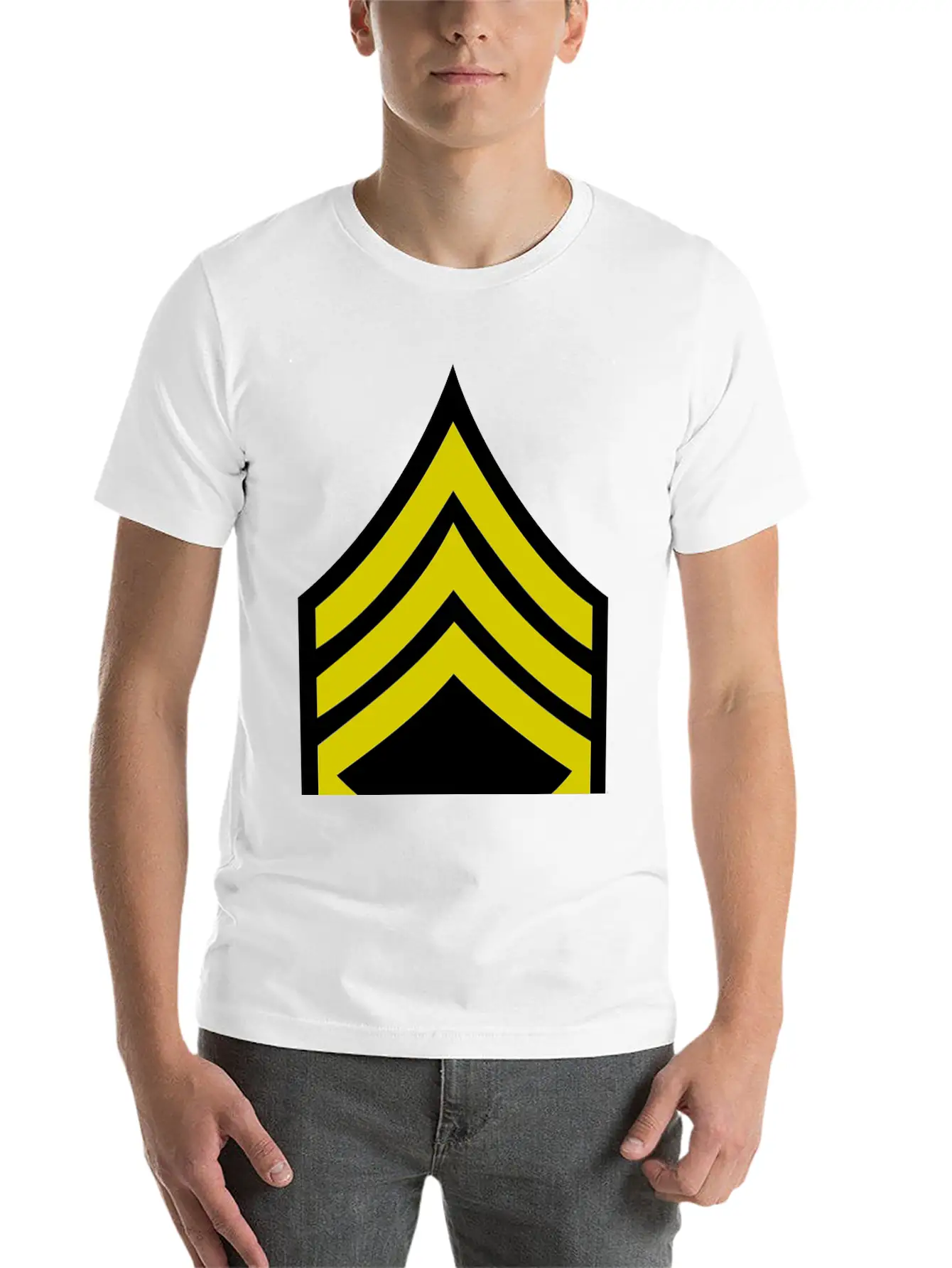 Army Rank Patch Staff Sergeant Stylish Everyday T-Shirt – Unisex Basic Cotton Tee