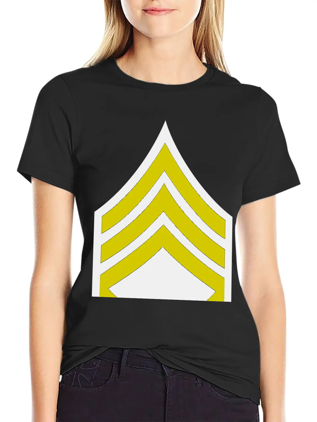 Army Rank Patch Staff Sergeant Stylish Everyday T-Shirt – Unisex Basic Cotton Tee
