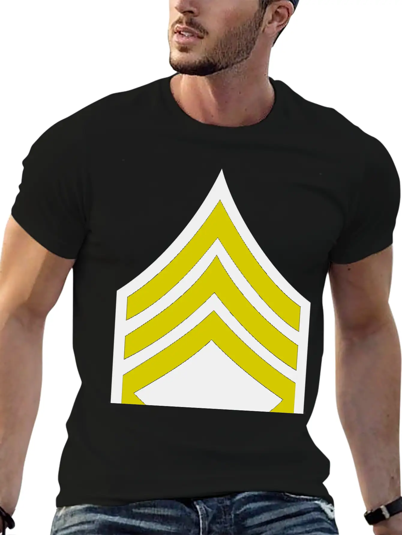 Army Rank Patch Staff Sergeant Stylish Everyday T-Shirt – Unisex Basic Cotton Tee