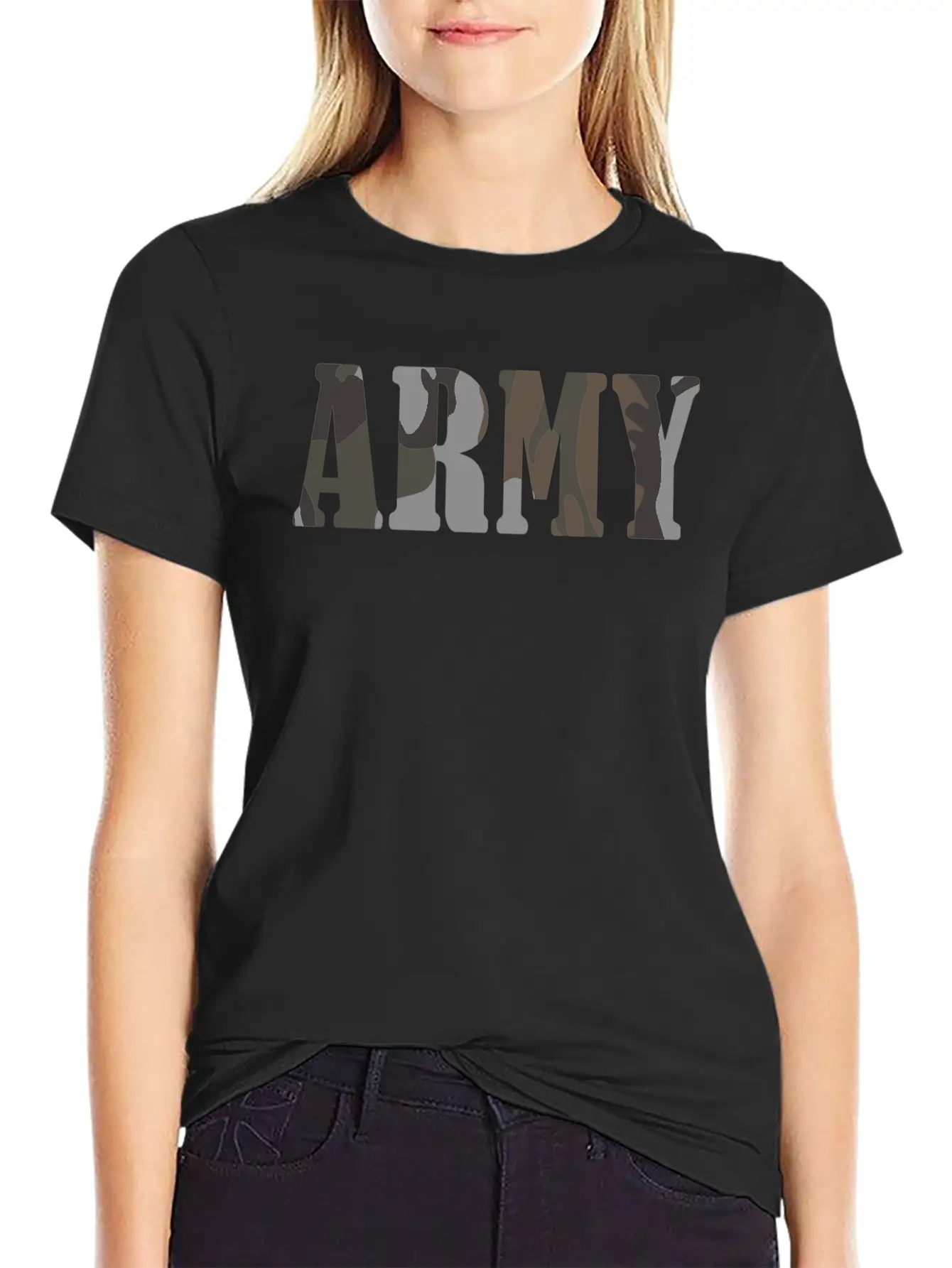 Army_woodland_pattern_fog Modern Fit Casual T-Shirt ��� Clean And Versatile Design