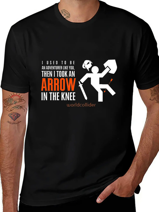 Arrow In The Knee Cartoon Amazing Style Art Basic Graphic T-Shirt – Daily Comfort In Soft Cotton