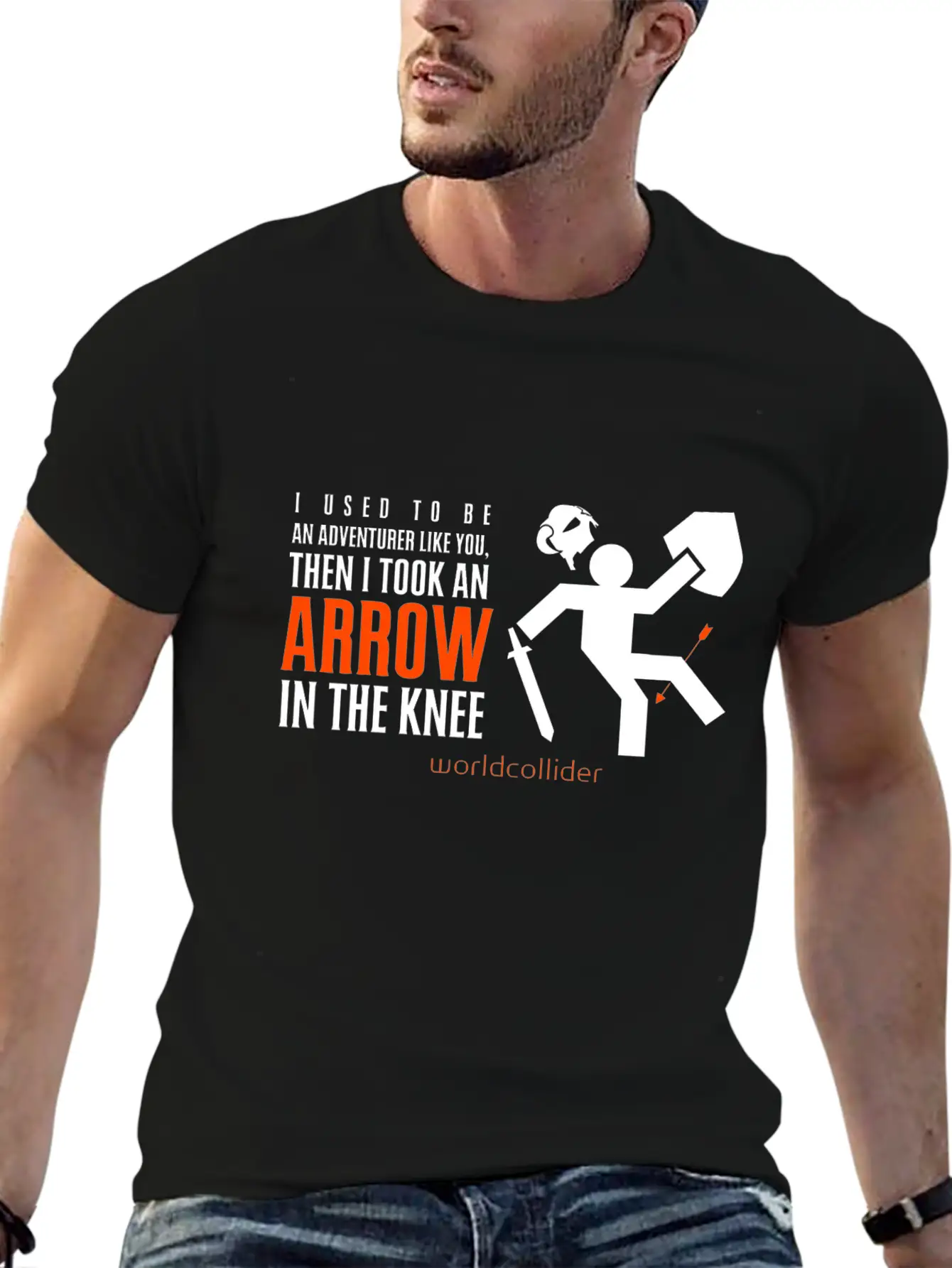 Arrow In The Knee Cartoon Amazing Style Art Basic Graphic T-Shirt – Daily Comfort In Soft Cotton