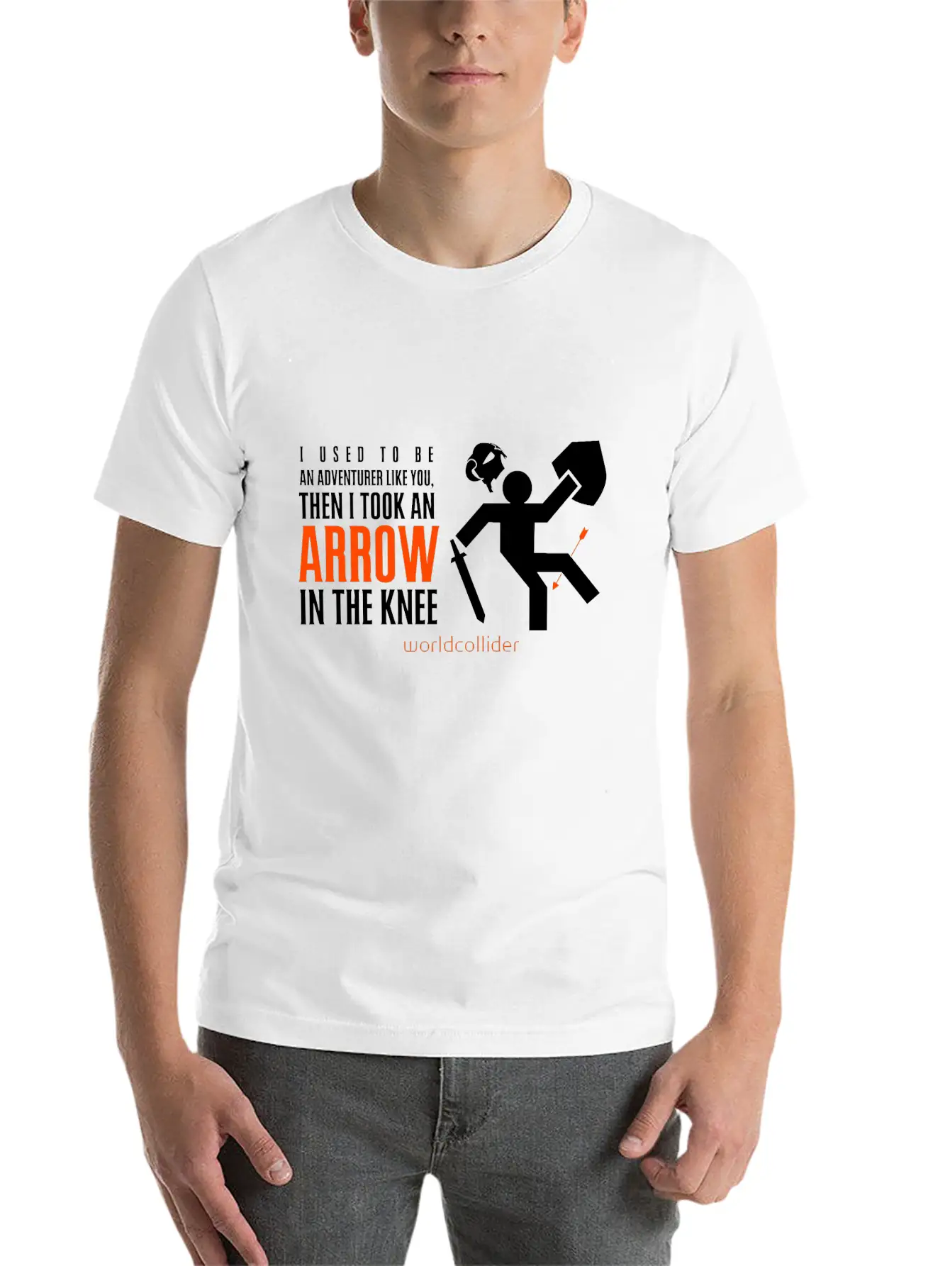 Arrow In The Knee Cartoon Amazing Style Art Basic Graphic T-Shirt – Daily Comfort In Soft Cotton