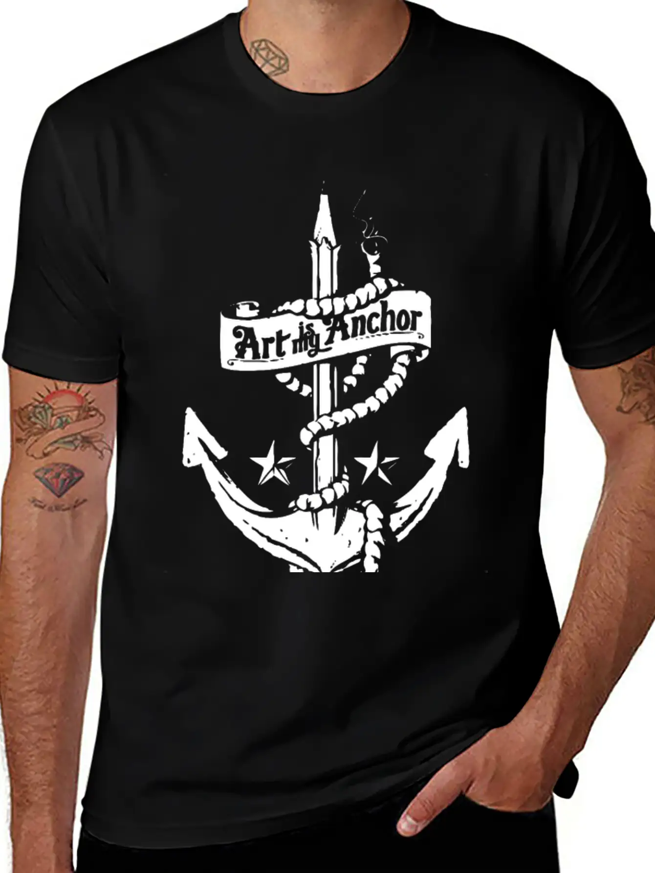 Art Is My Anchor Classic Fit Graphic Tee For Daily Comfort – Unisex Cotton Shirt