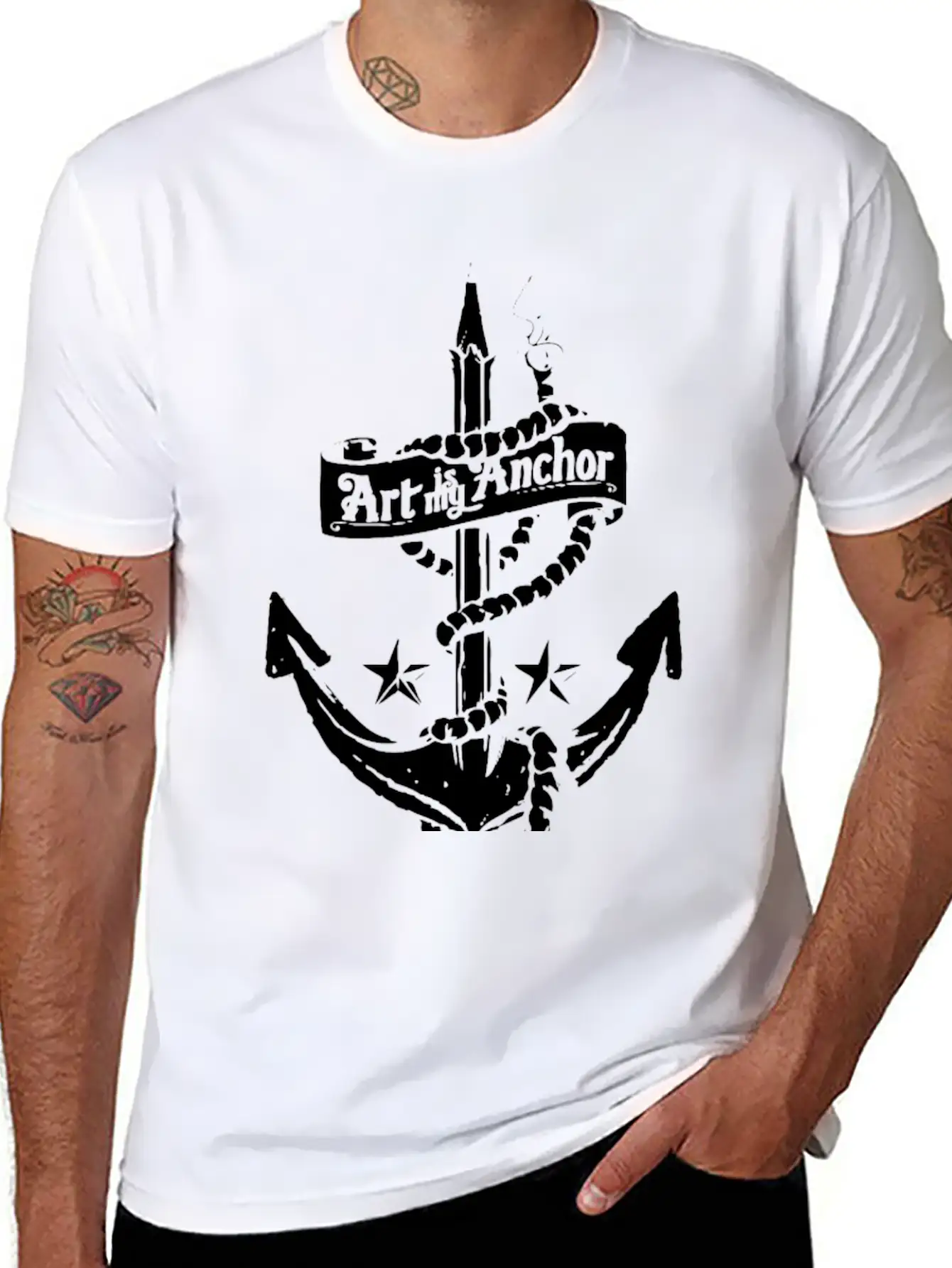 Art Is My Anchor Classic Fit Graphic Tee For Daily Comfort – Unisex Cotton Shirt