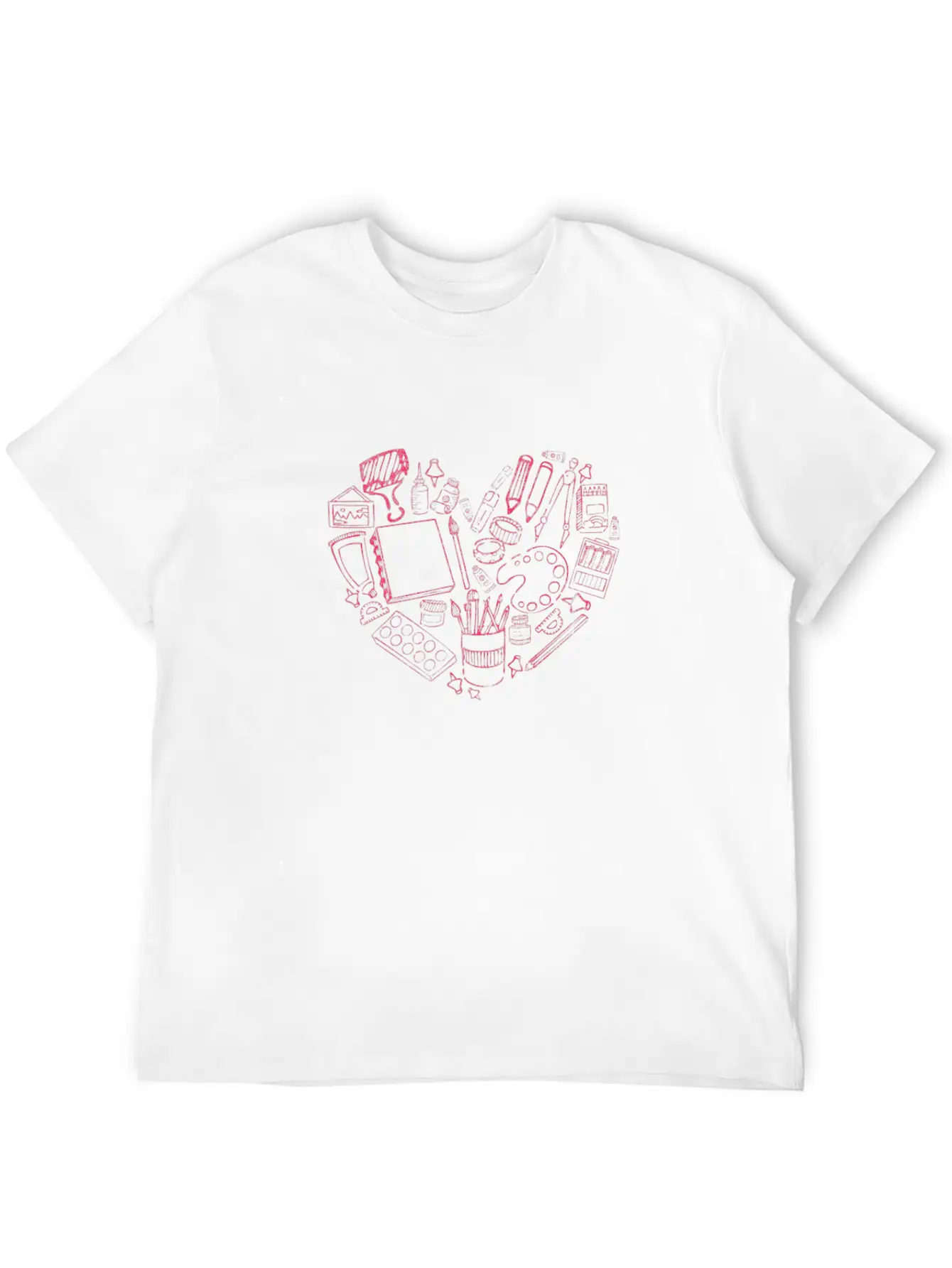 Art Teacher Heart Love Modern Fit Casual T-Shirt – Clean And Versatile Design