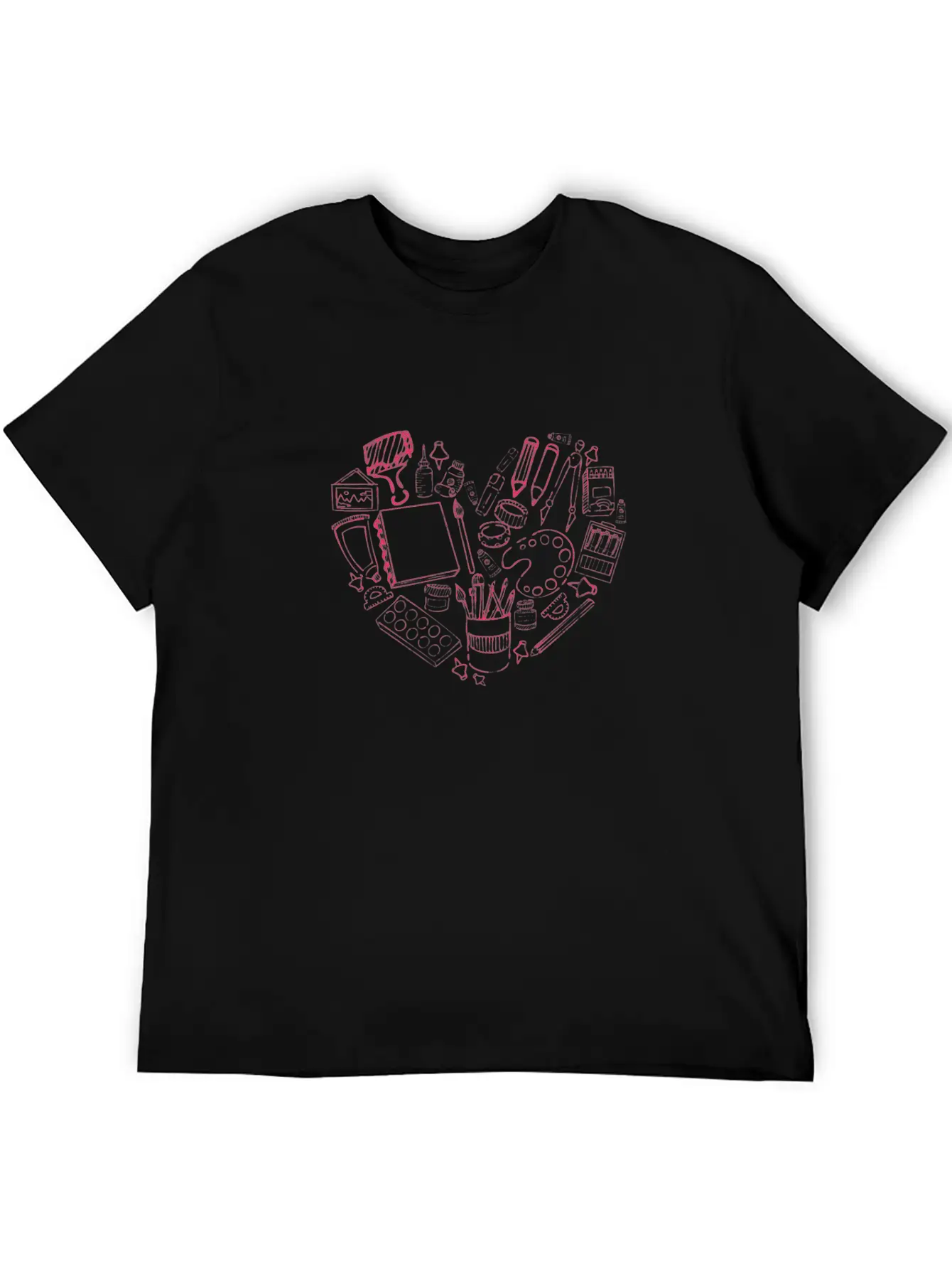 Art Teacher Heart Love Modern Fit Casual T-Shirt – Clean And Versatile Design