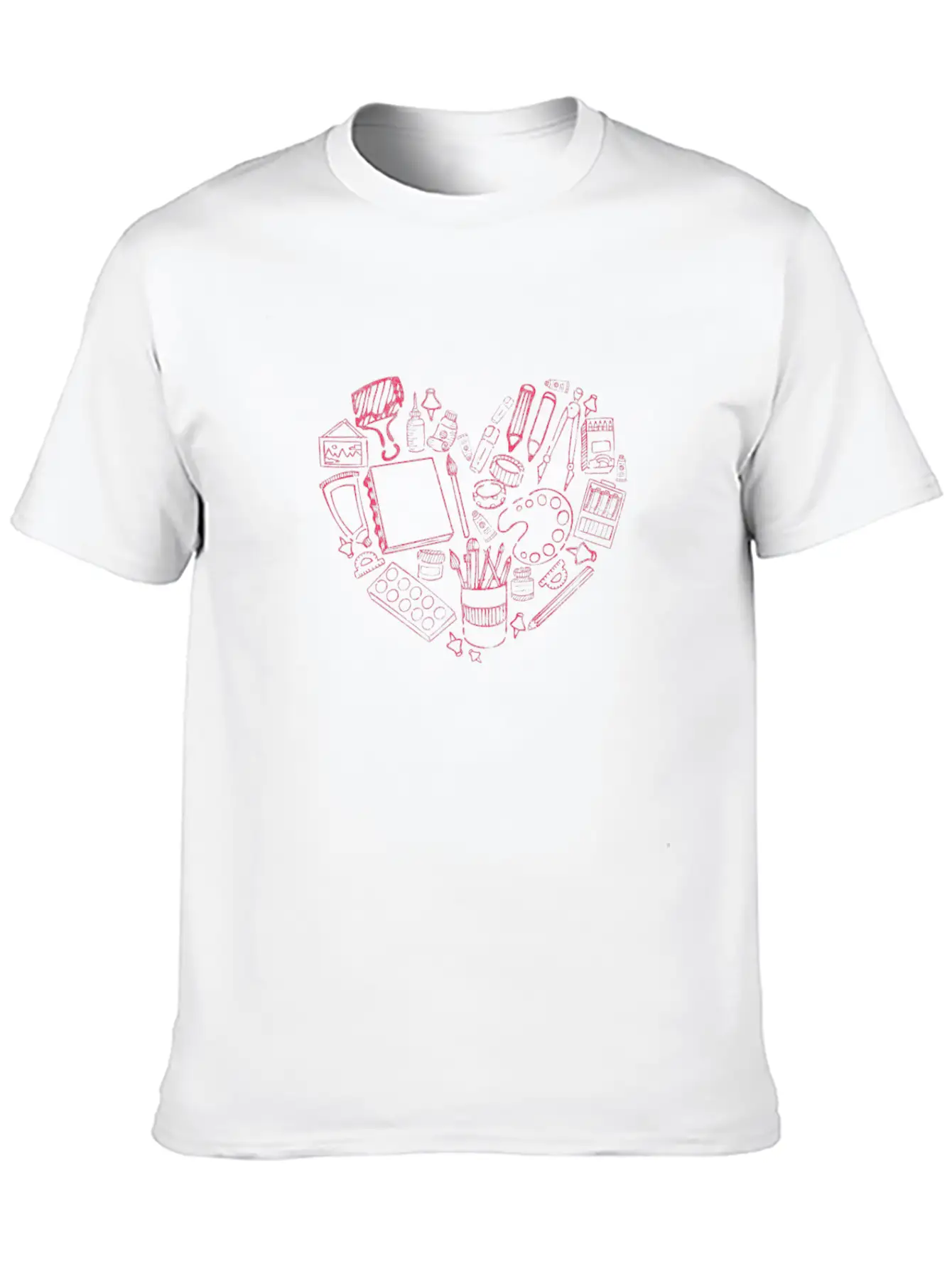 Art Teacher Heart Love Modern Fit Casual T-Shirt – Clean And Versatile Design