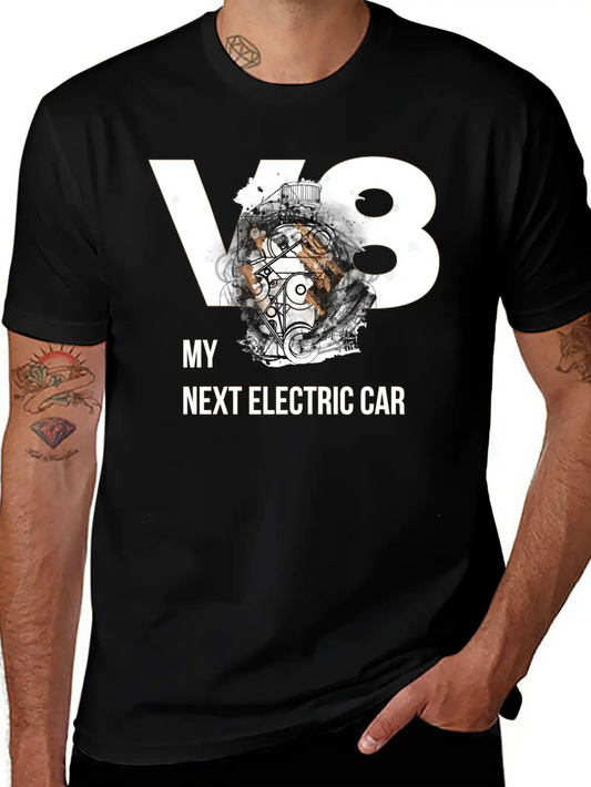 ART8NS V8 Electric Car By ART8NS Art ON Streetwear Modern Fit Casual T-Shirt – Clean And Versatile Design