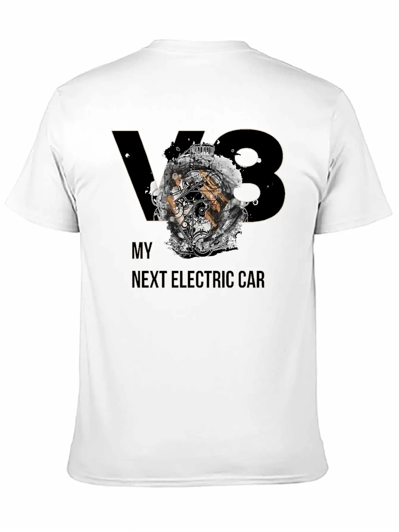 ART8NS V8 Electric Car By ART8NS Art ON Streetwear Modern Fit Casual T-Shirt – Clean And Versatile Design