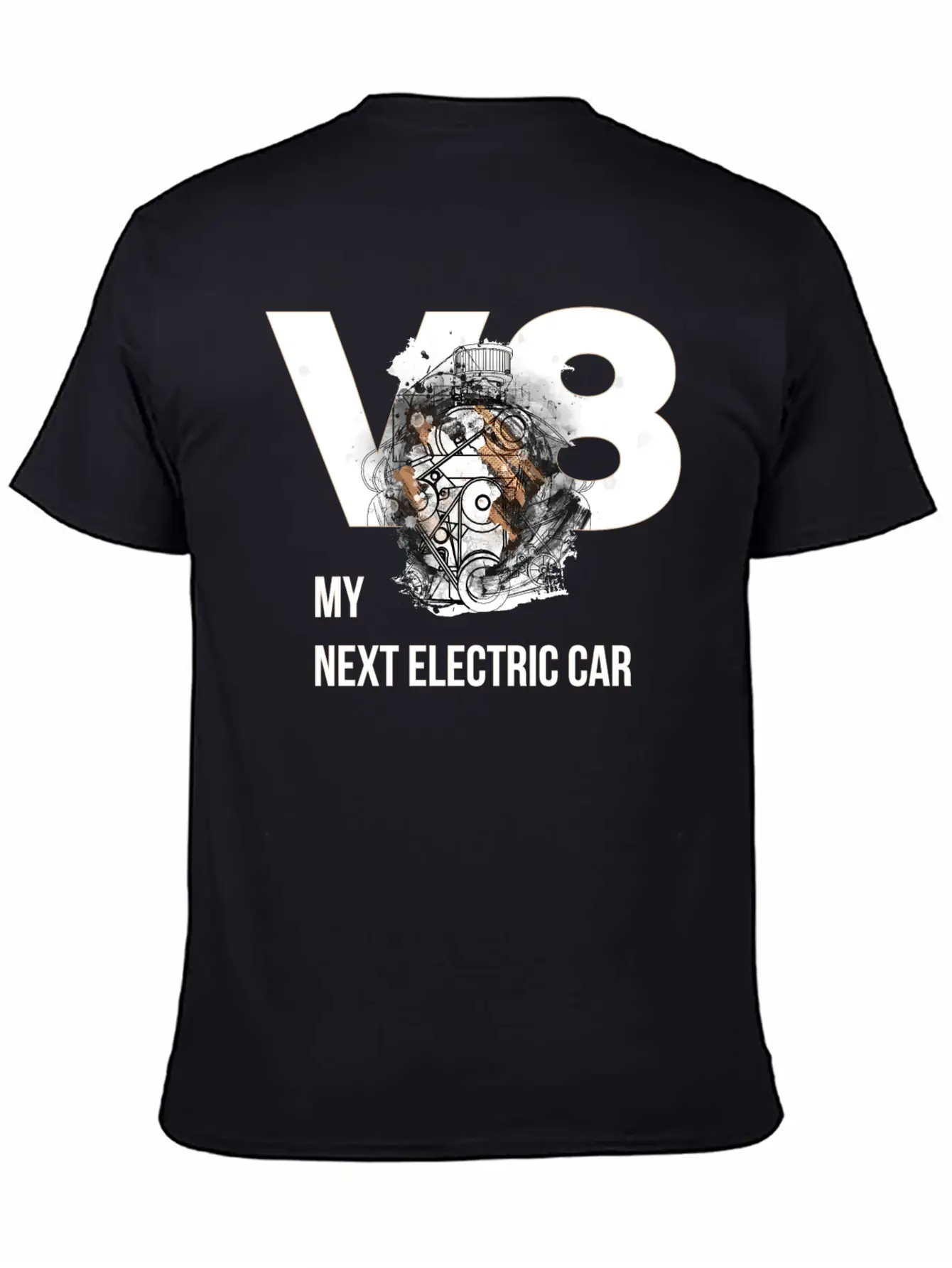 ART8NS V8 Electric Car By ART8NS Art ON Streetwear Modern Fit Casual T-Shirt – Clean And Versatile Design
