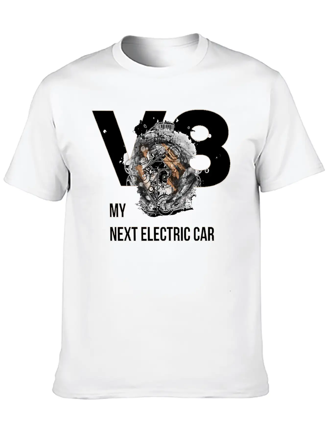 ART8NS V8 Electric Car By ART8NS Art ON Streetwear Modern Fit Casual T-Shirt – Clean And Versatile Design