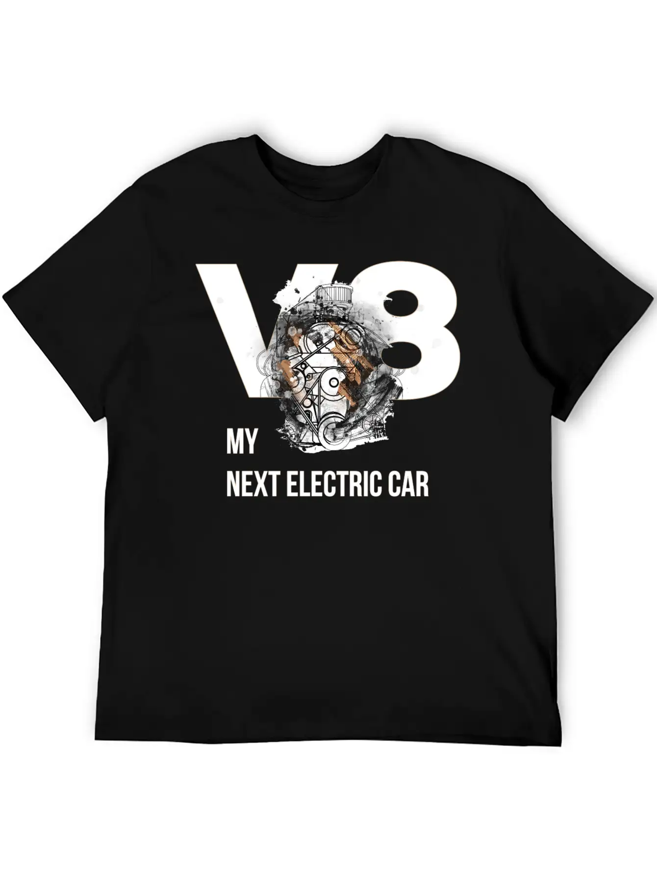 ART8NS V8 Electric Car By ART8NS Art ON Streetwear Modern Fit Casual T-Shirt – Clean And Versatile Design