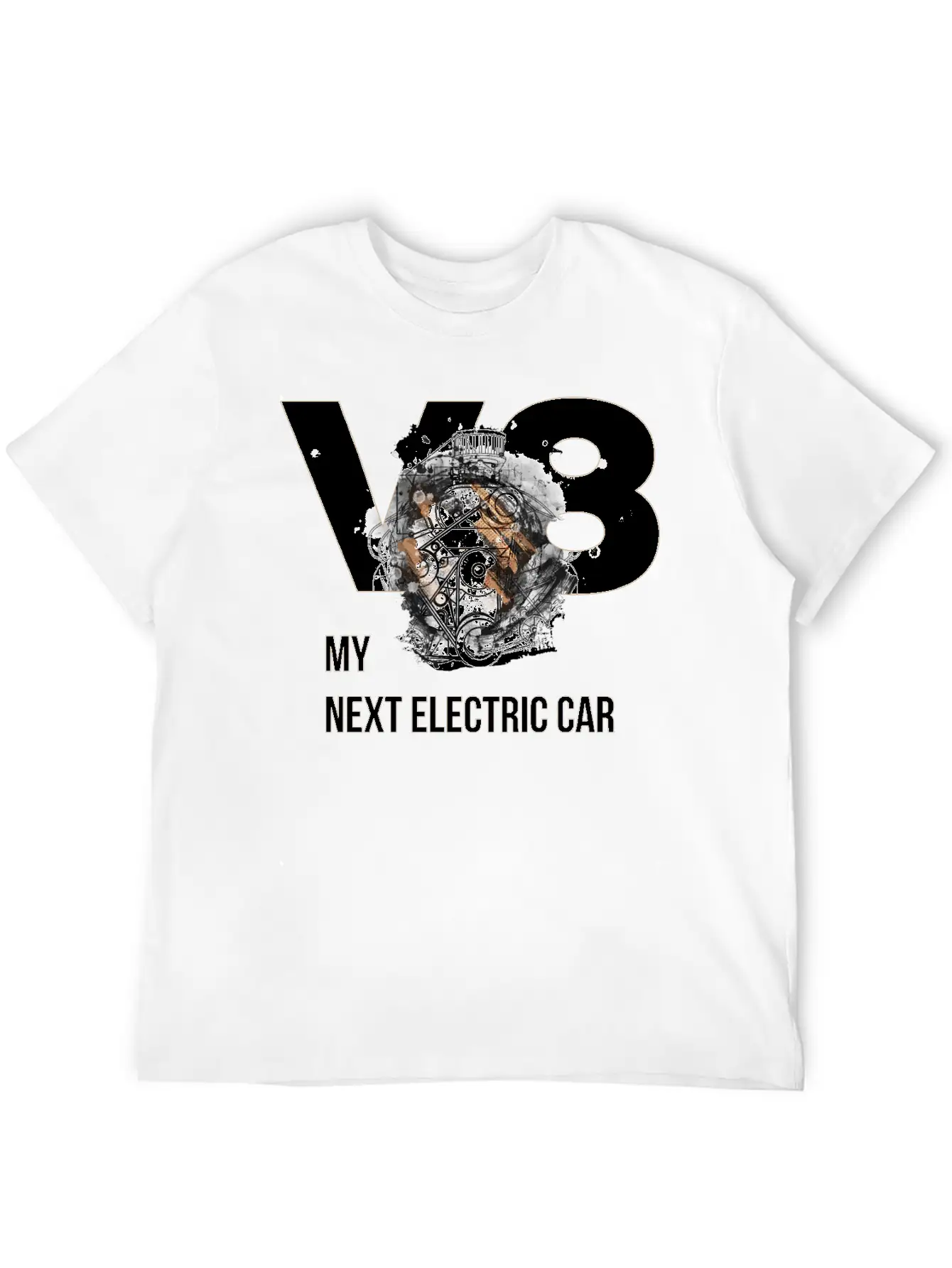 ART8NS V8 Electric Car By ART8NS Art ON Streetwear Modern Fit Casual T-Shirt – Clean And Versatile Design