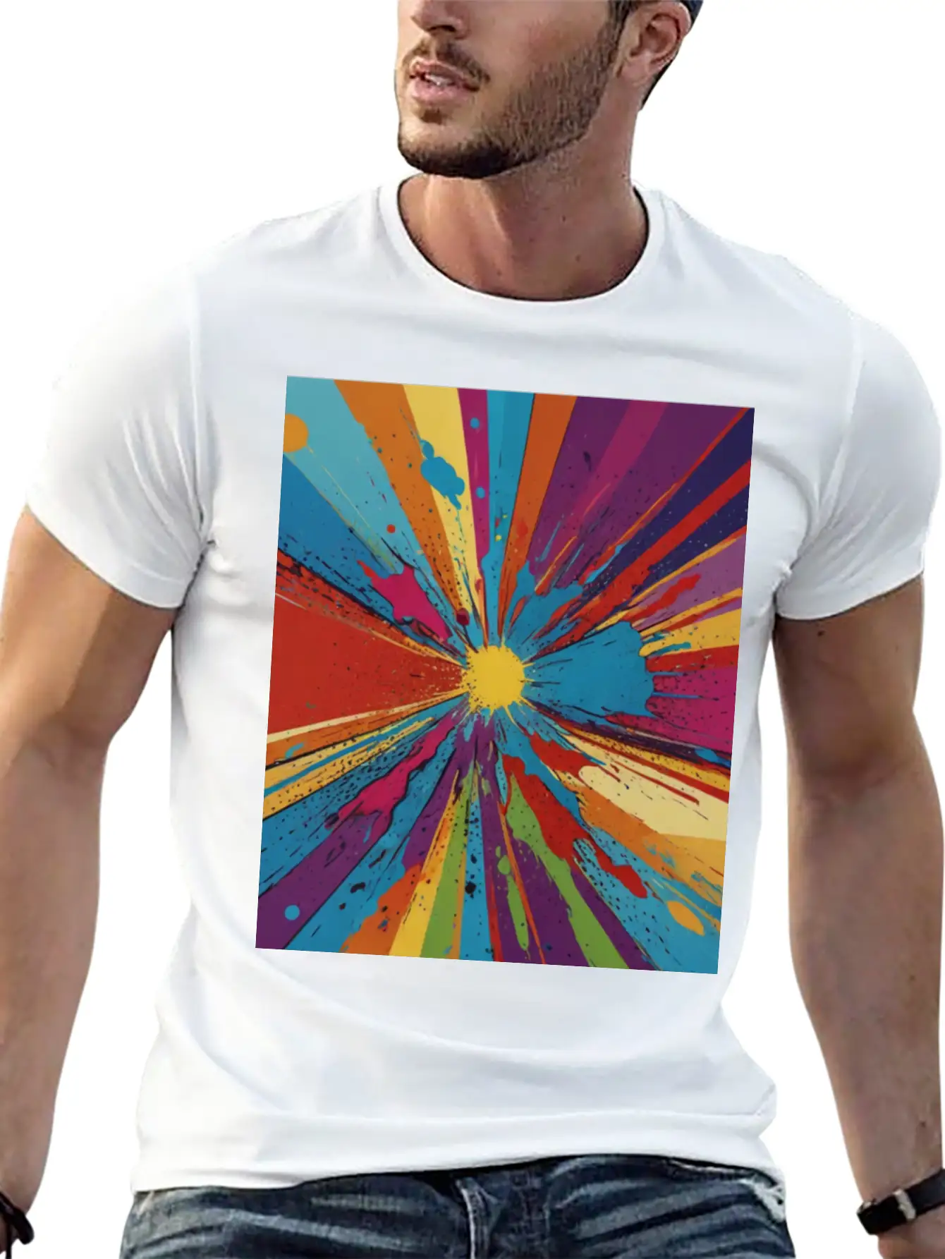 Artfully Designed Pop Art T-Shirt Basic Graphic T-Shirt – Daily Comfort In Soft Cotton