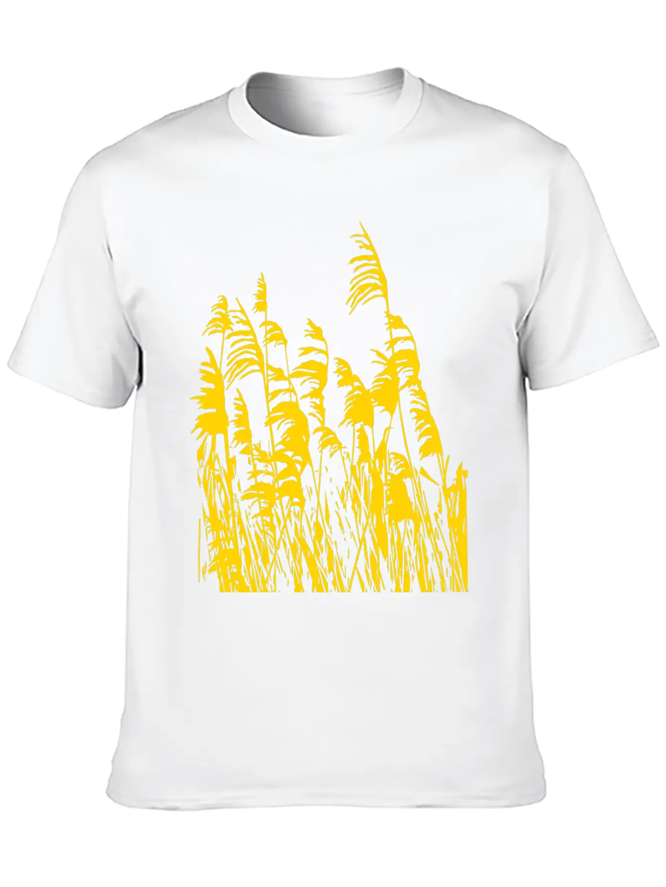 Artistic Gold/silver Metalic Reed Grass Nature Lightweight Cotton T-Shirt – Daily Comfort Graphic Shirt