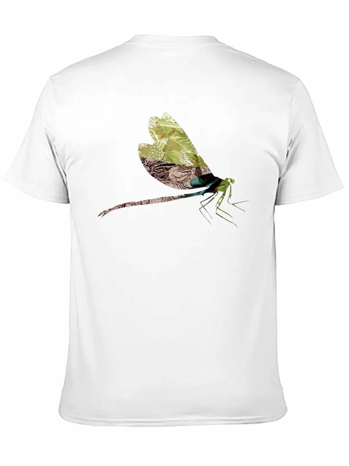 ArtTS Collage Art DAMSELFLY Greenz Bluz Unisex Casual T-Shirt – Clean Design For Daily Comfort