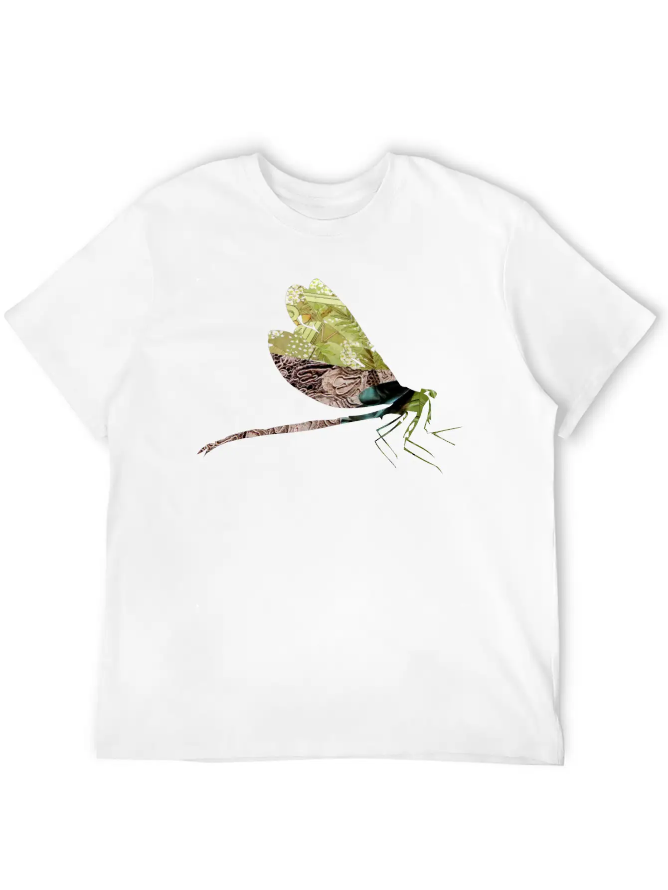 ArtTS Collage Art DAMSELFLY Greenz Bluz Unisex Casual T-Shirt – Clean Design For Daily Comfort