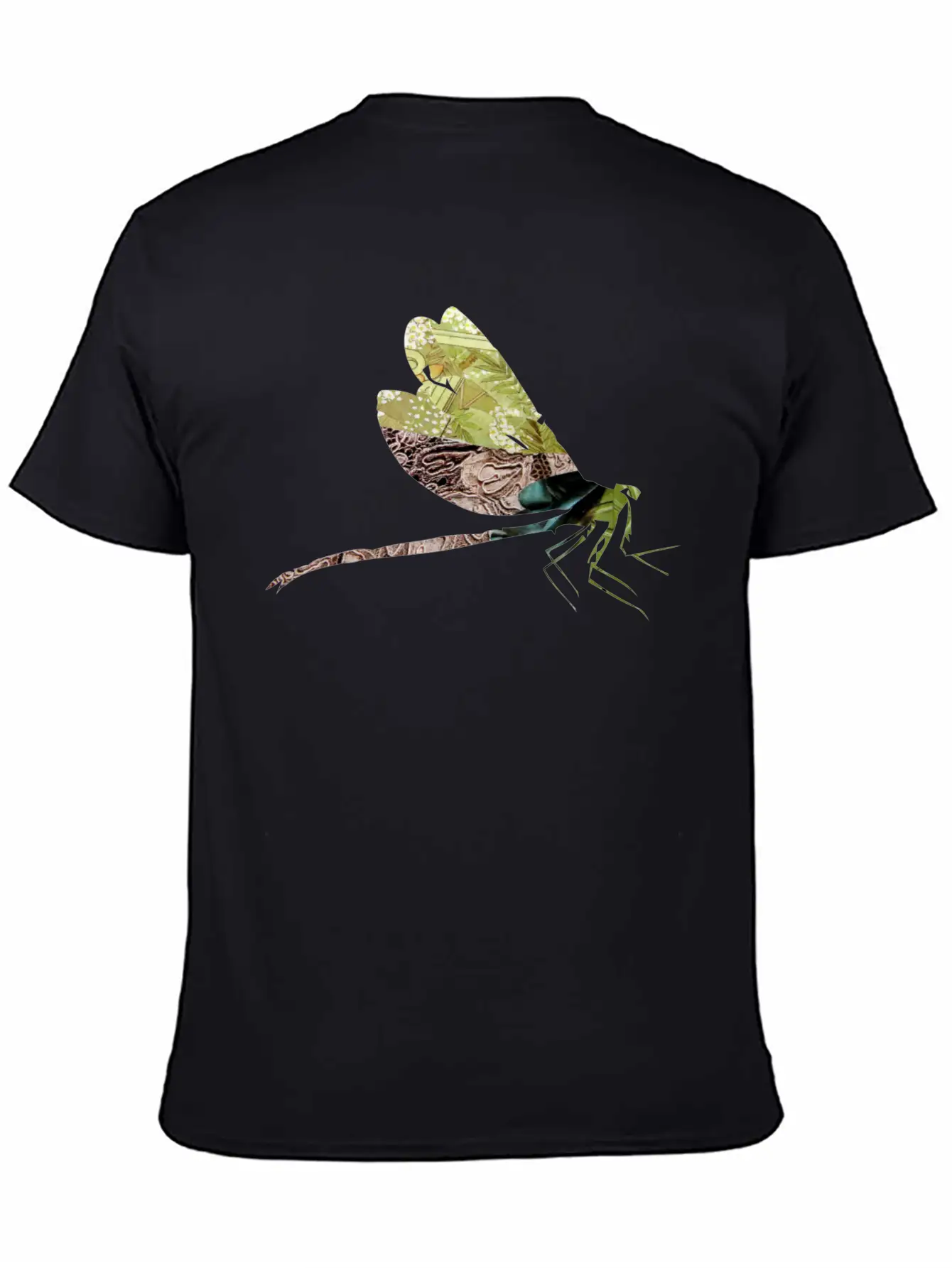 ArtTS Collage Art DAMSELFLY Greenz Bluz Unisex Casual T-Shirt – Clean Design For Daily Comfort
