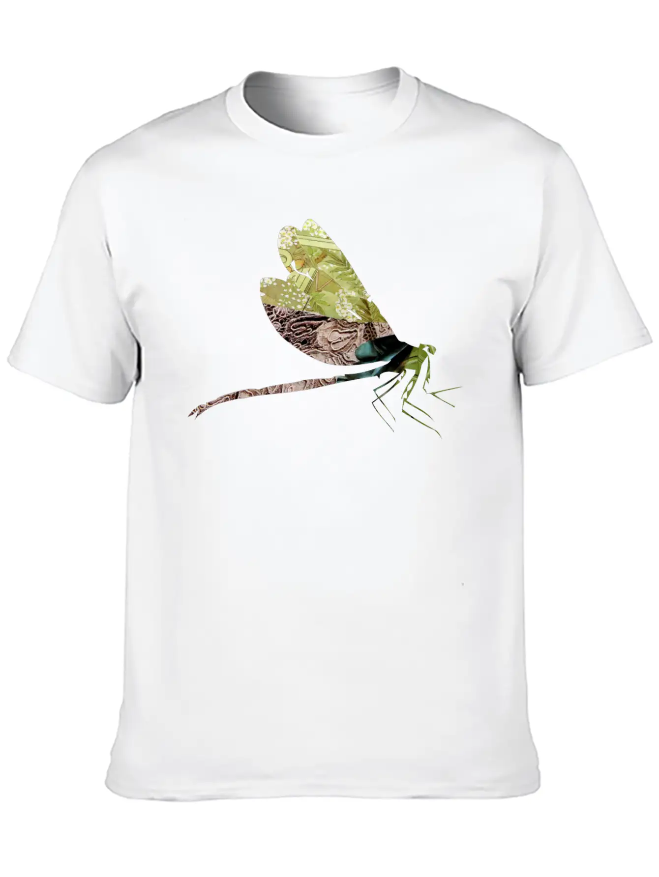 ArtTS Collage Art DAMSELFLY Greenz Bluz Unisex Casual T-Shirt – Clean Design For Daily Comfort