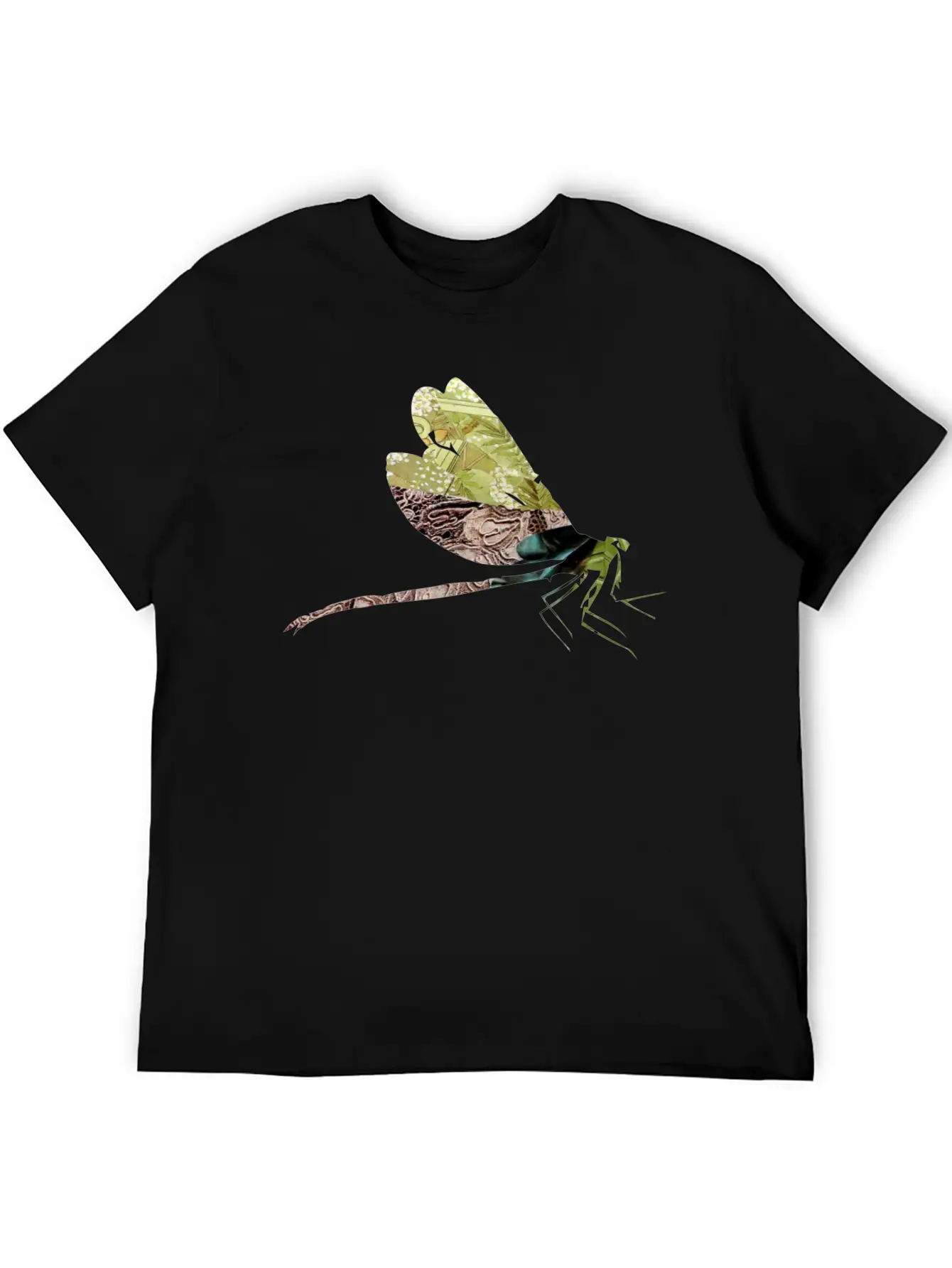 ArtTS Collage Art DAMSELFLY Greenz Bluz Unisex Casual T-Shirt – Clean Design For Daily Comfort