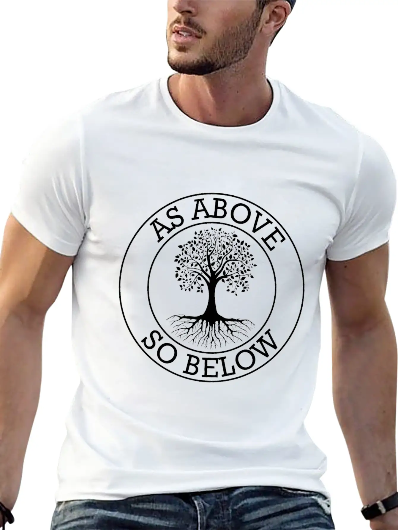 As Above, So Below - Spirituality Tree Unisex Casual T-Shirt – Clean Design For Daily Comfort