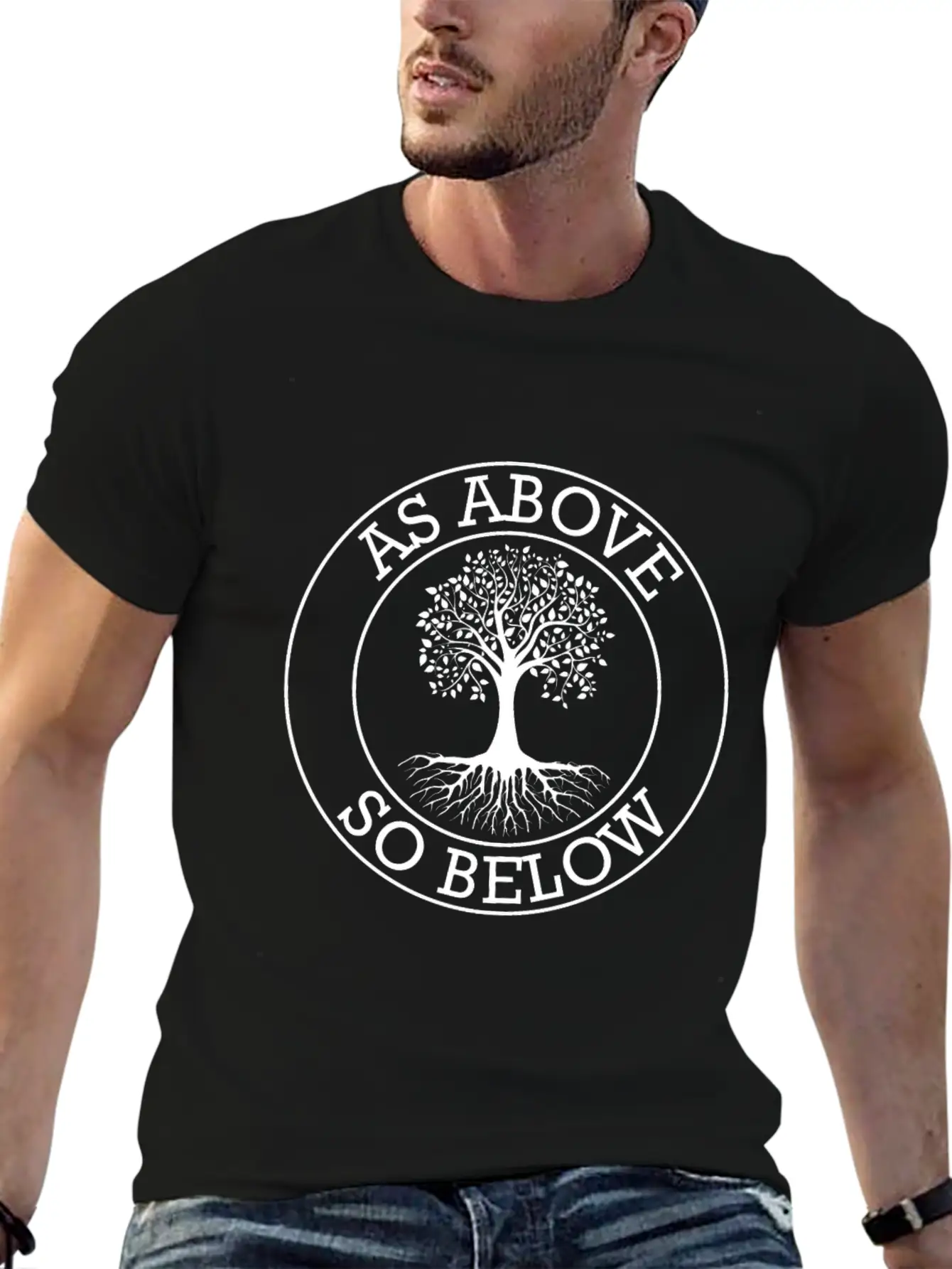 As Above, So Below - Spirituality Tree Unisex Casual T-Shirt – Clean Design For Daily Comfort