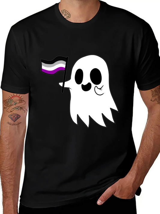 Asexual Pride Ghost Classic T Shirt Classic Fit Graphic Tee For Daily Comfort – Unisex Cotton Shirt