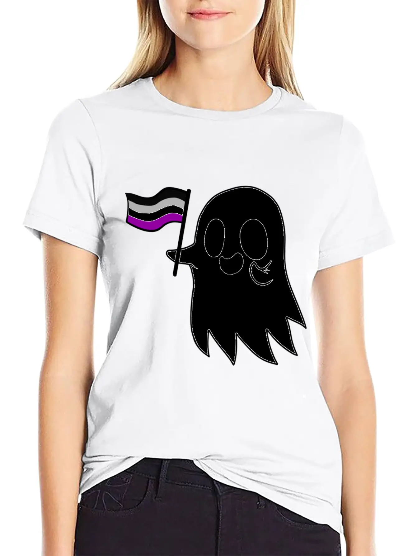 Asexual Pride Ghost Classic T Shirt Classic Fit Graphic Tee For Daily Comfort – Unisex Cotton Shirt