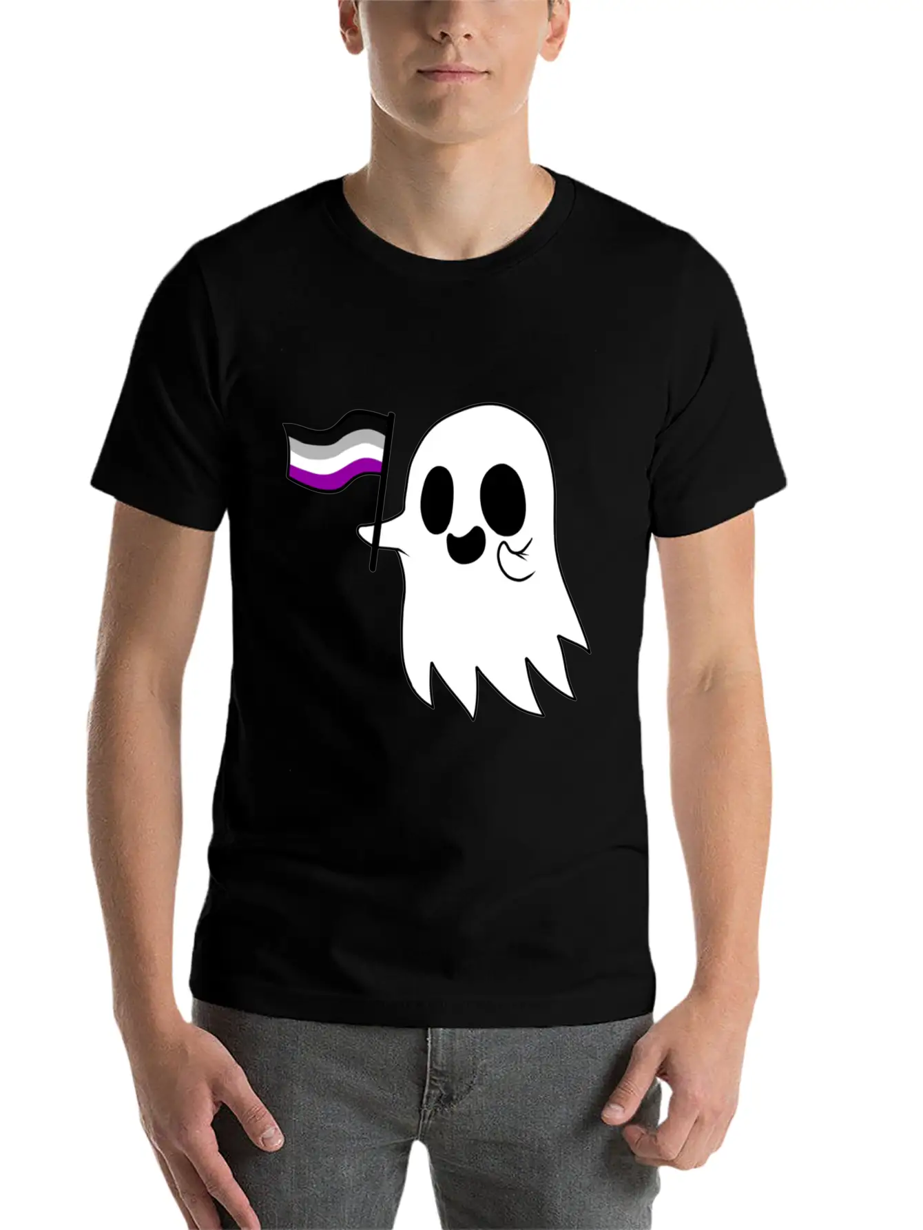 Asexual Pride Ghost Classic T Shirt Classic Fit Graphic Tee For Daily Comfort – Unisex Cotton Shirt
