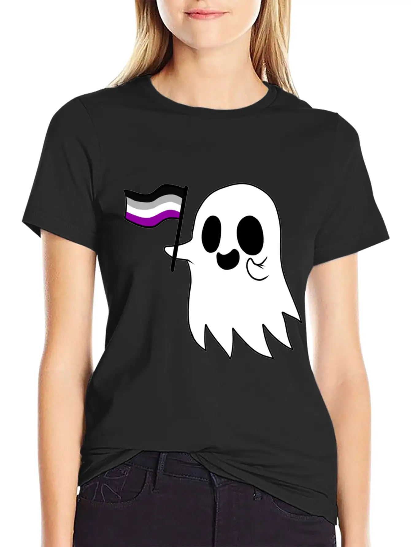 Asexual Pride Ghost Classic T Shirt Classic Fit Graphic Tee For Daily Comfort – Unisex Cotton Shirt