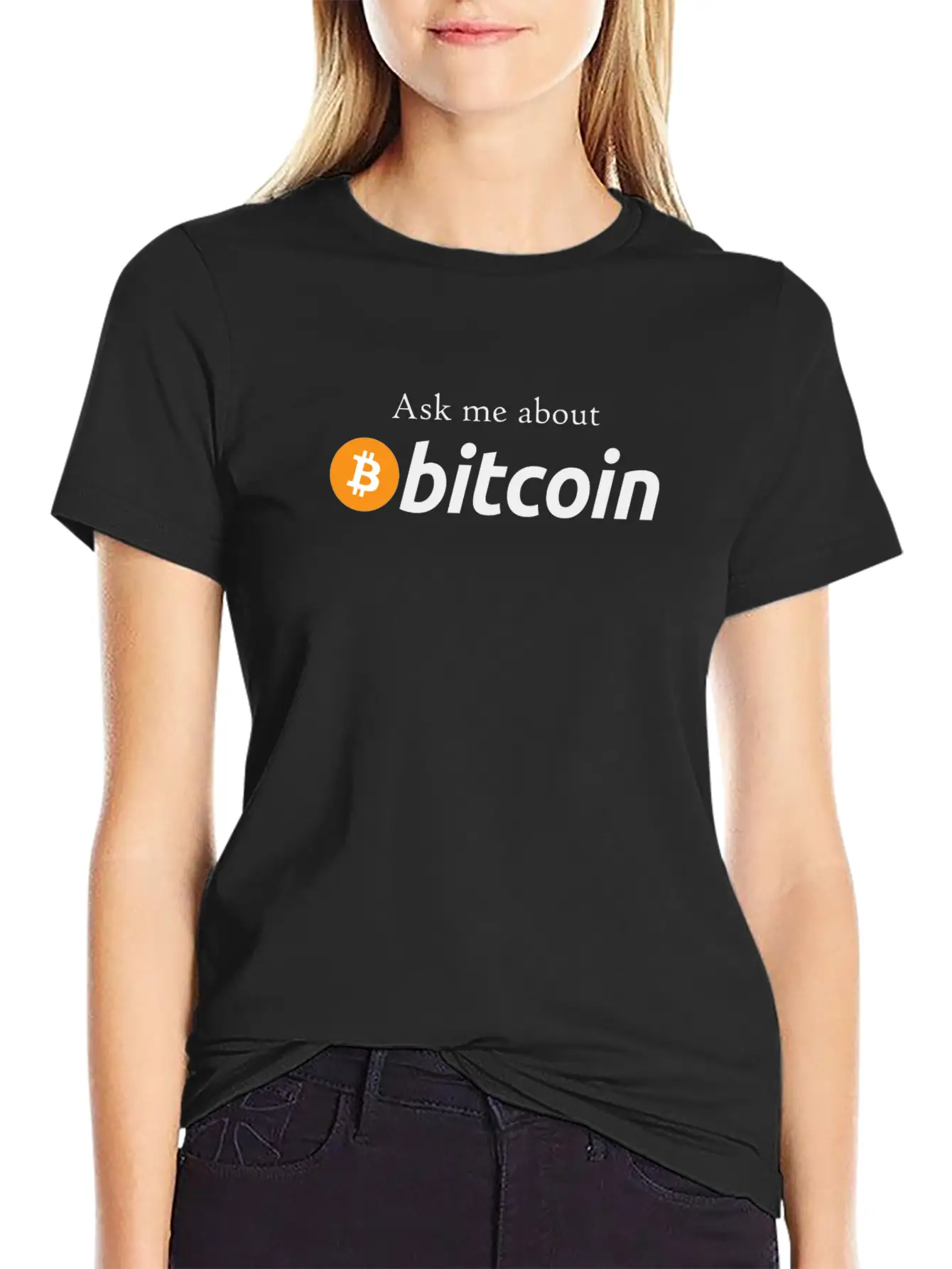 Ask Me About Bitcoin I Cool BTC Fun Design Essential Cotton Tee For Daily Outfits – Unisex Style