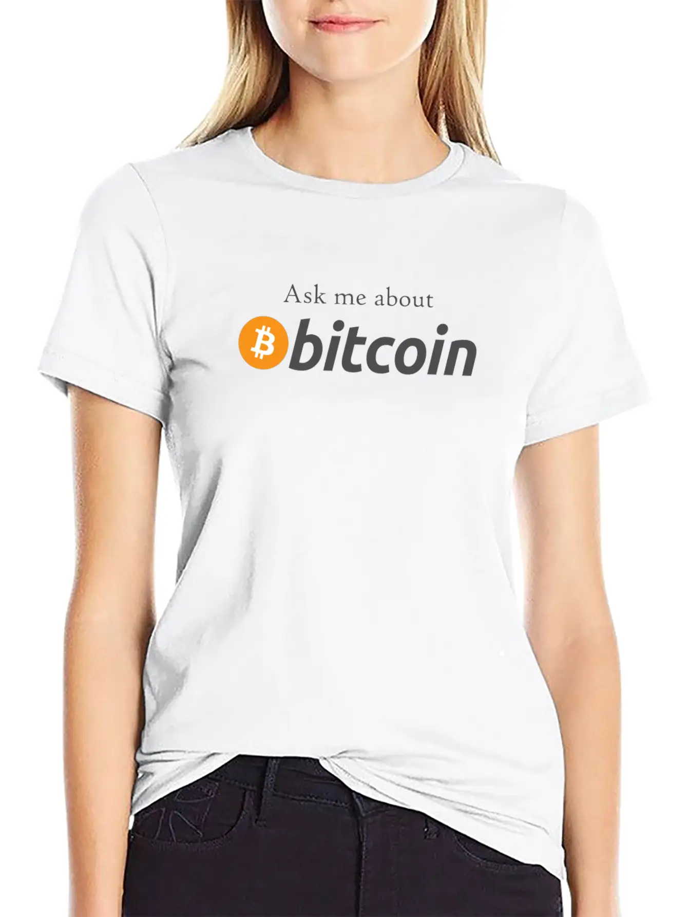 Ask Me About Bitcoin I Cool BTC Fun Design Essential Cotton Tee For Daily Outfits – Unisex Style