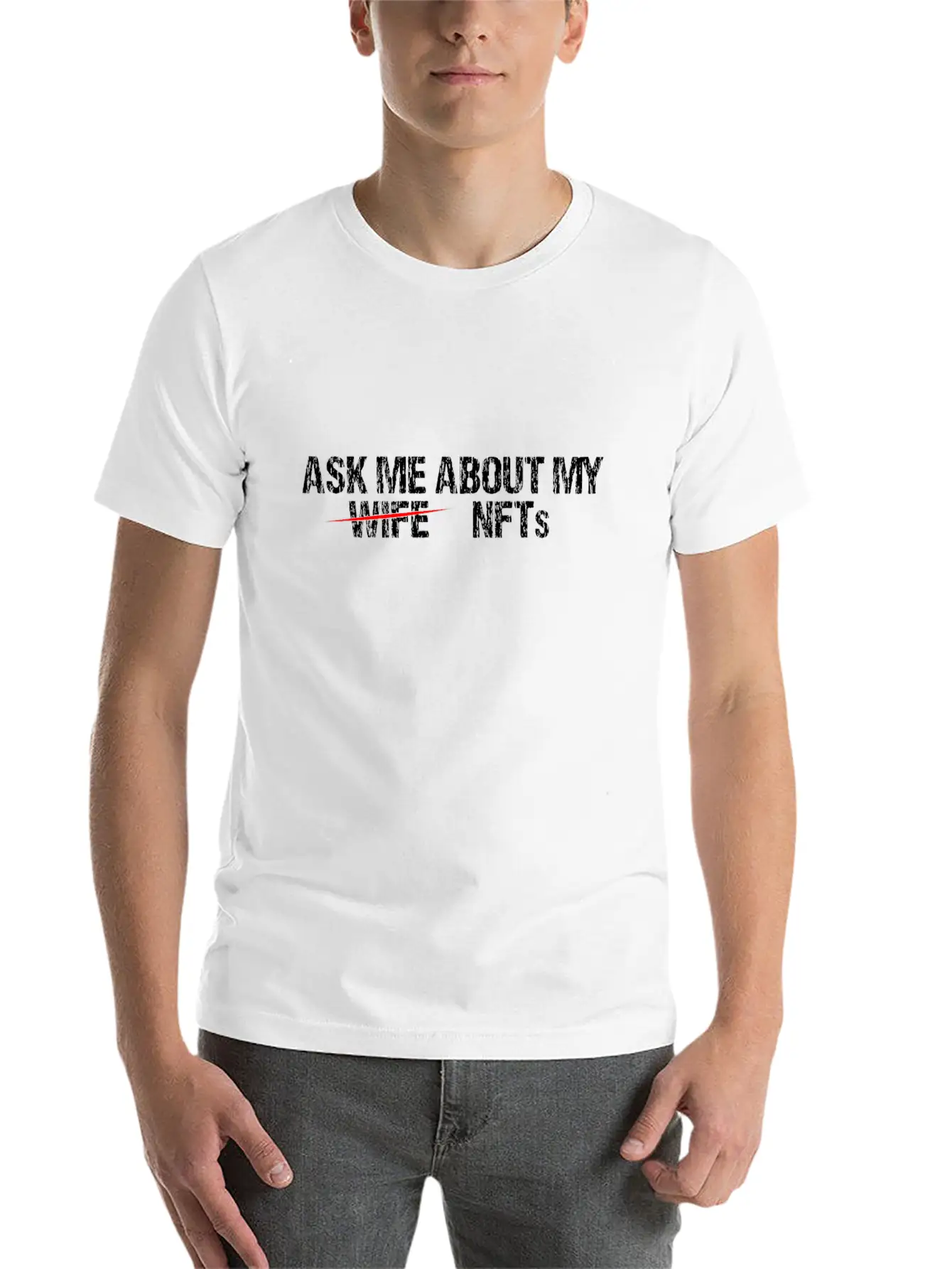Ask Me About Nft Non-Fungible Token Crypto Art NFT Relaxed Everyday Tee – Lightweight And Durable Cotton