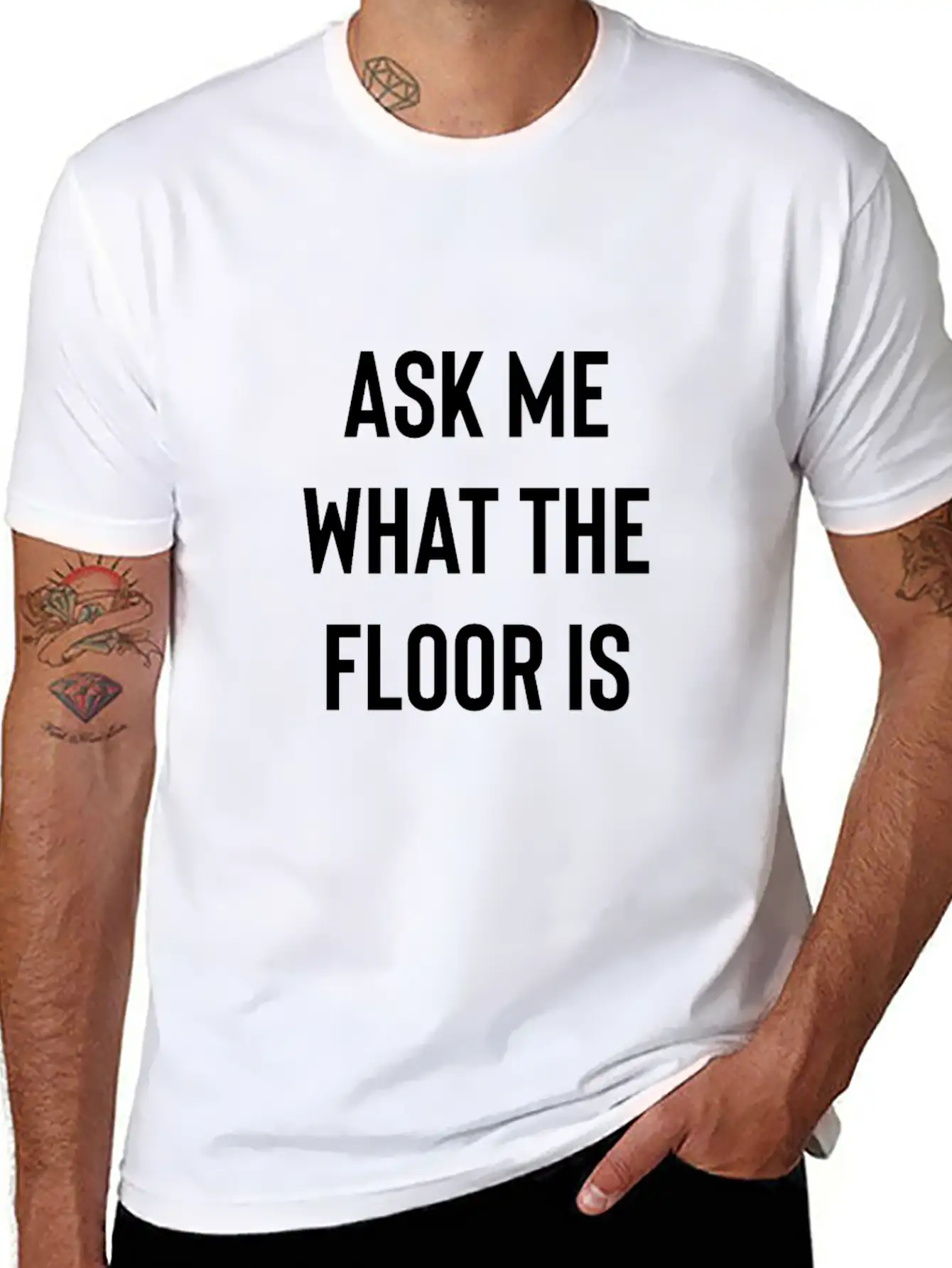 Ask Me What The Floor Is (lava) Essential Cotton Tee For Daily Outfits – Unisex Style