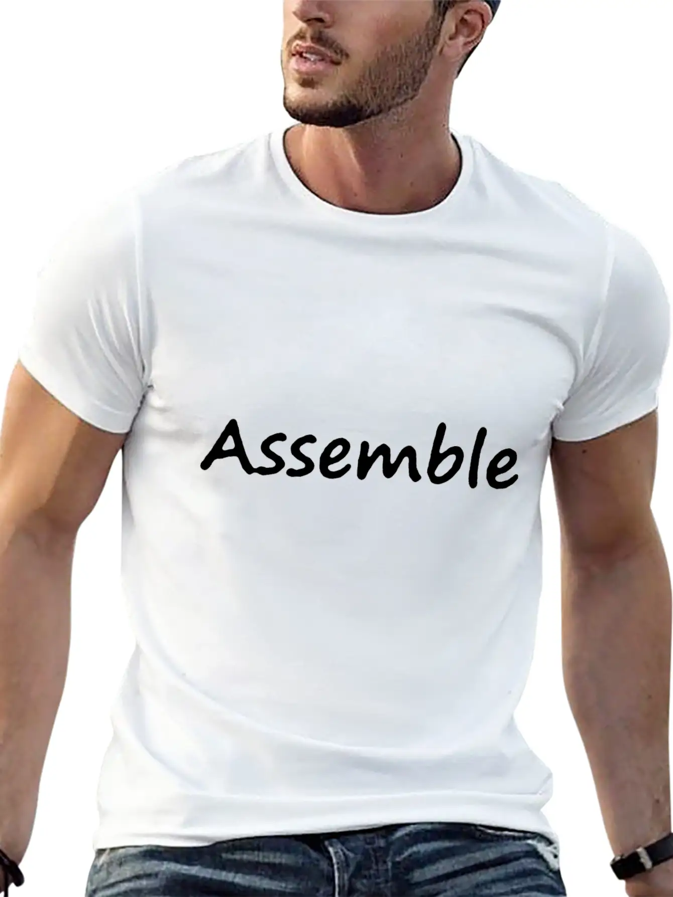 Assemble Lettering Stylish Everyday T-Shirt – Unisex Basic Cotton Tee