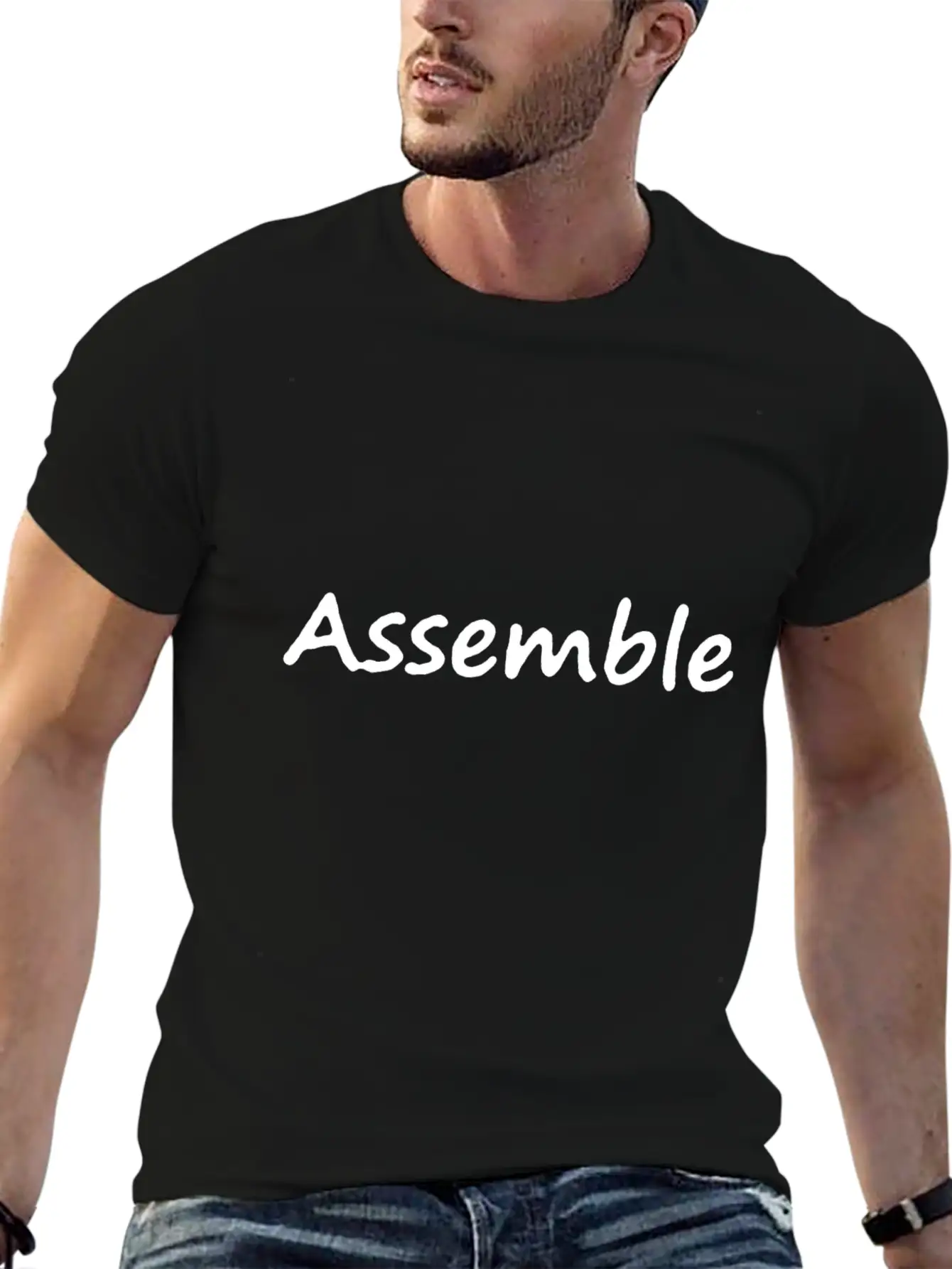 Assemble Lettering Stylish Everyday T-Shirt – Unisex Basic Cotton Tee