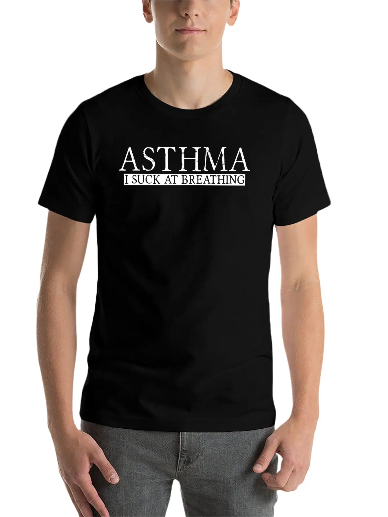 Asthma, I Suck At Breathing Lightweight Cotton T-Shirt – Daily Comfort Graphic Shirt