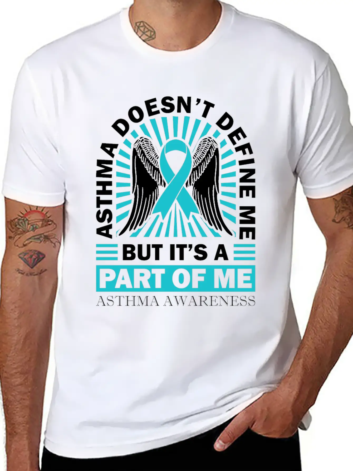 Asthmatic Warrior Asthma Doesn't Define Me Asthma Basic Graphic T-Shirt – Daily Comfort In Soft Cotton