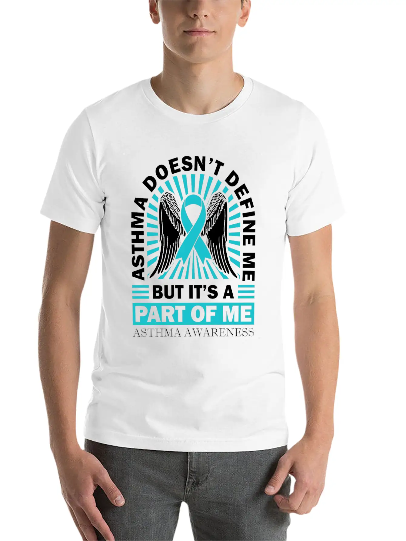 Asthmatic Warrior Asthma Doesn't Define Me Asthma Basic Graphic T-Shirt – Daily Comfort In Soft Cotton