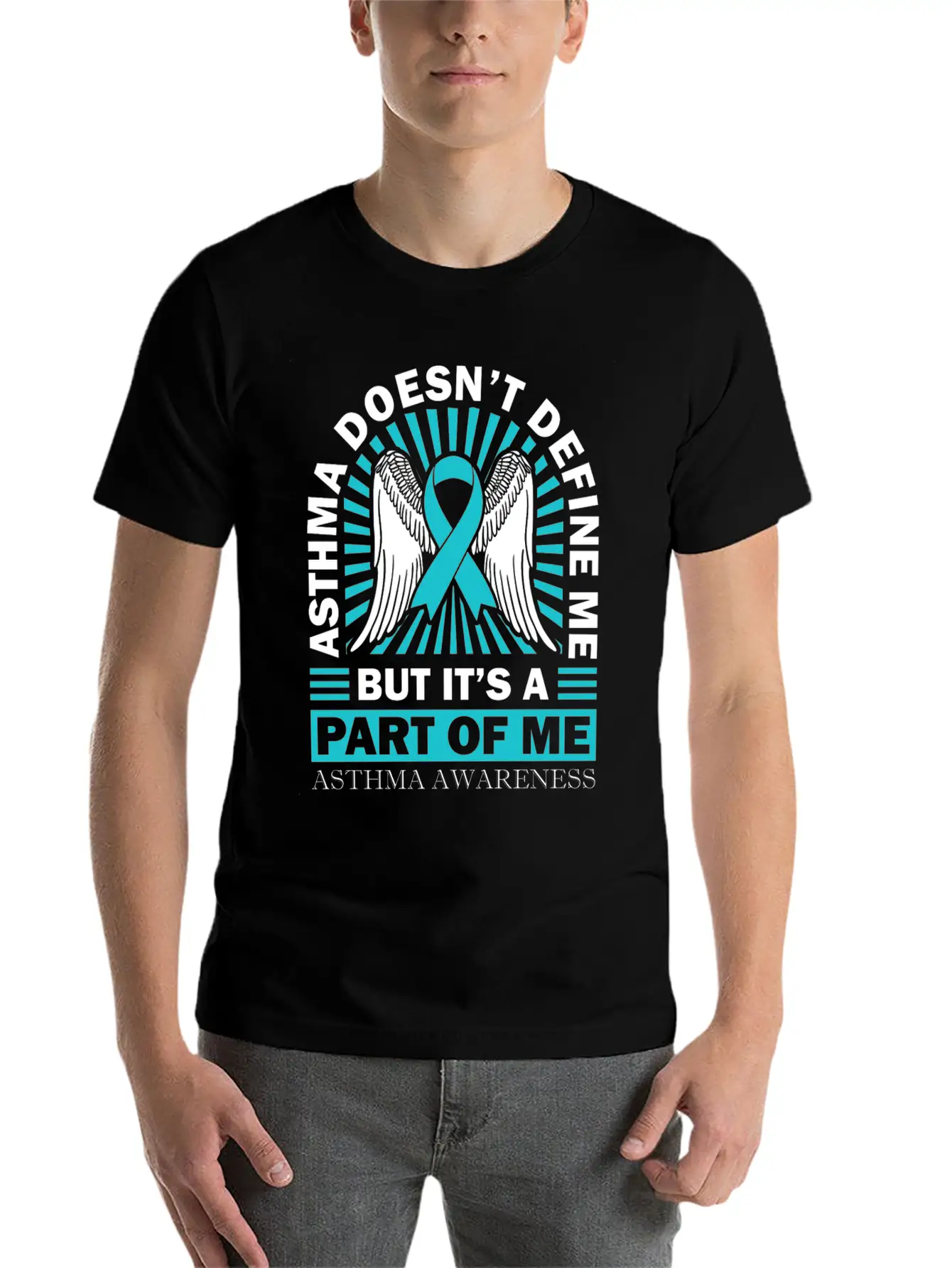 Asthmatic Warrior Asthma Doesn't Define Me Asthma Basic Graphic T-Shirt – Daily Comfort In Soft Cotton