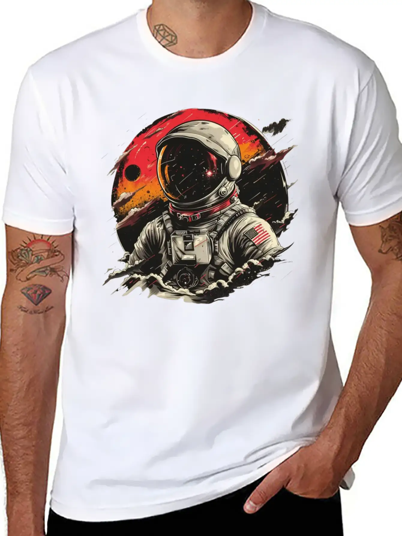 Astronaut Adventure - Explore The Cosmos Essential Cotton Tee For Daily Outfits – Unisex Style