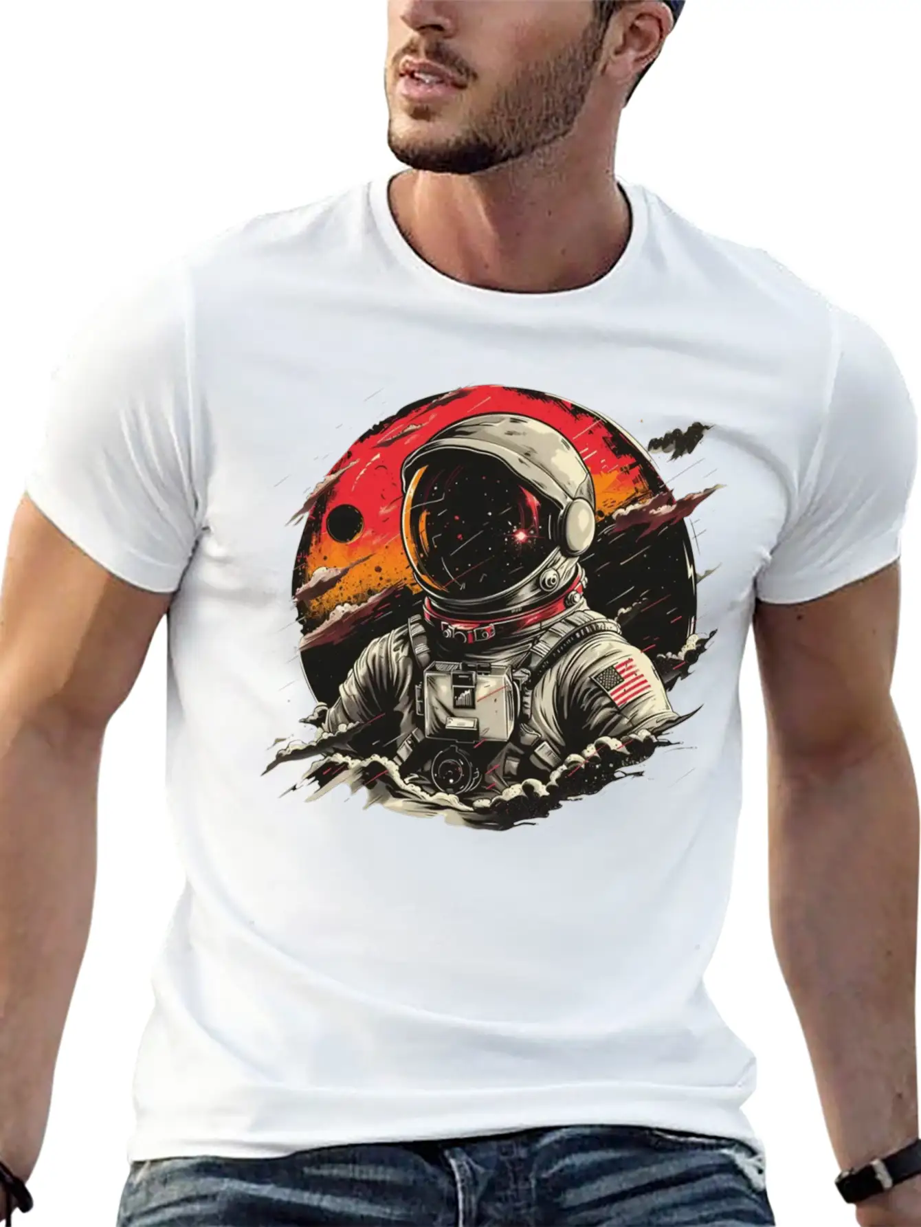Astronaut Adventure - Explore The Cosmos Unisex Casual T-Shirt – Clean Design For Daily Comfort