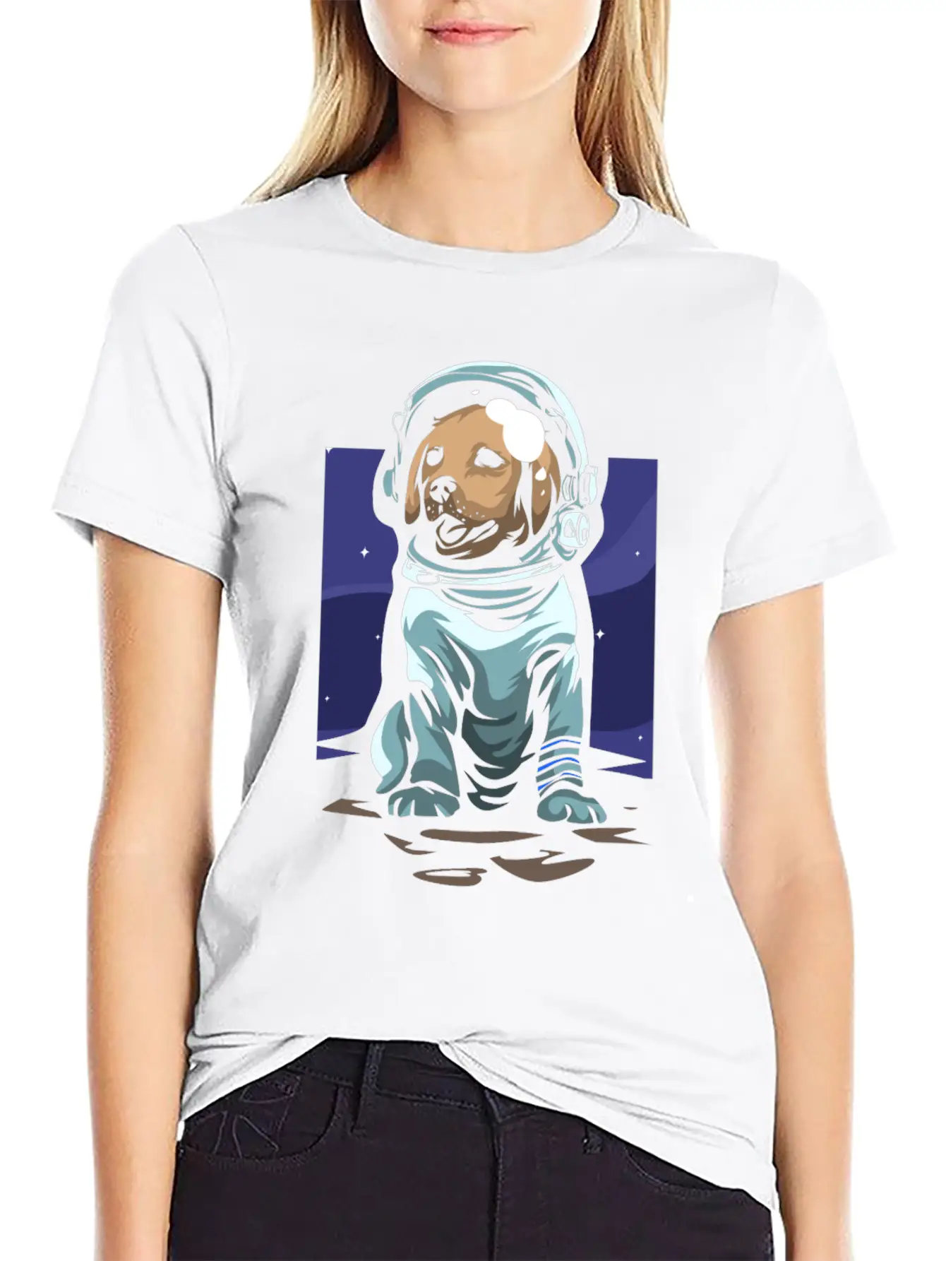 Astronaut Dog Basic Graphic T-Shirt – Daily Comfort In Soft Cotton