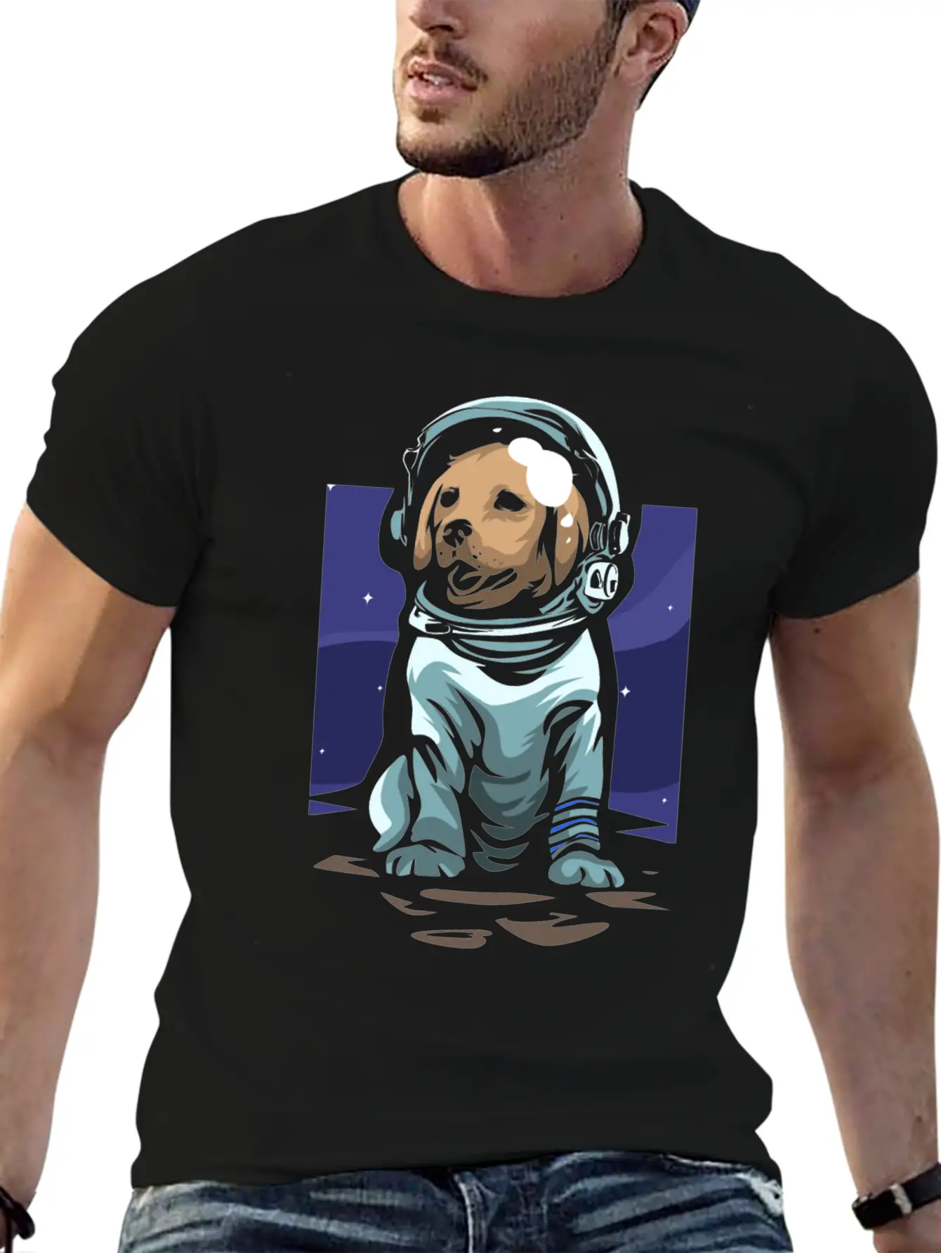 Astronaut Dog Basic Graphic T-Shirt – Daily Comfort In Soft Cotton
