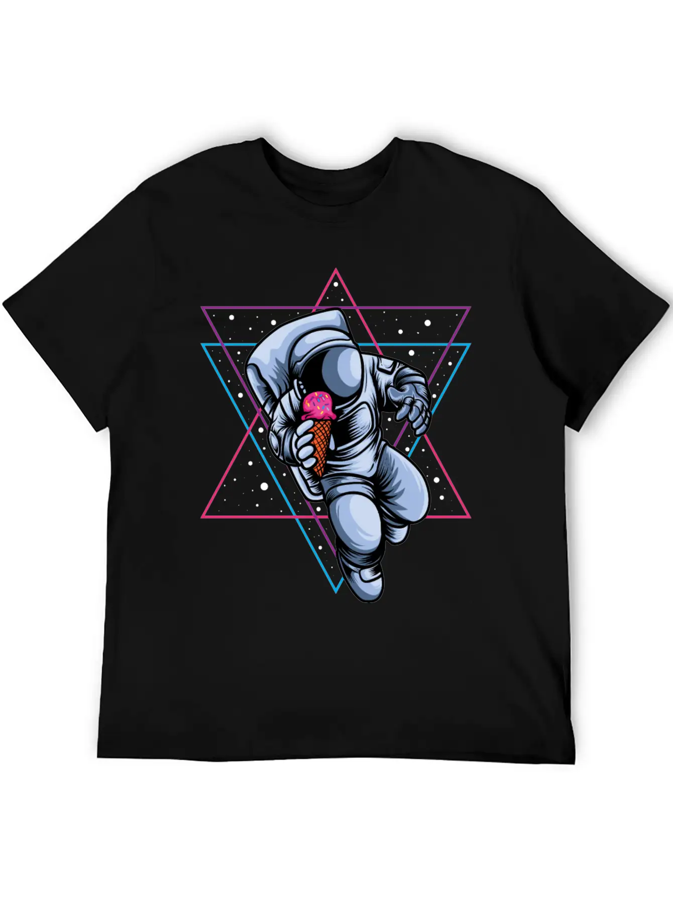 Astronaut Ice Cream Lovers Lightweight Cotton T-Shirt – Daily Comfort Graphic Shirt