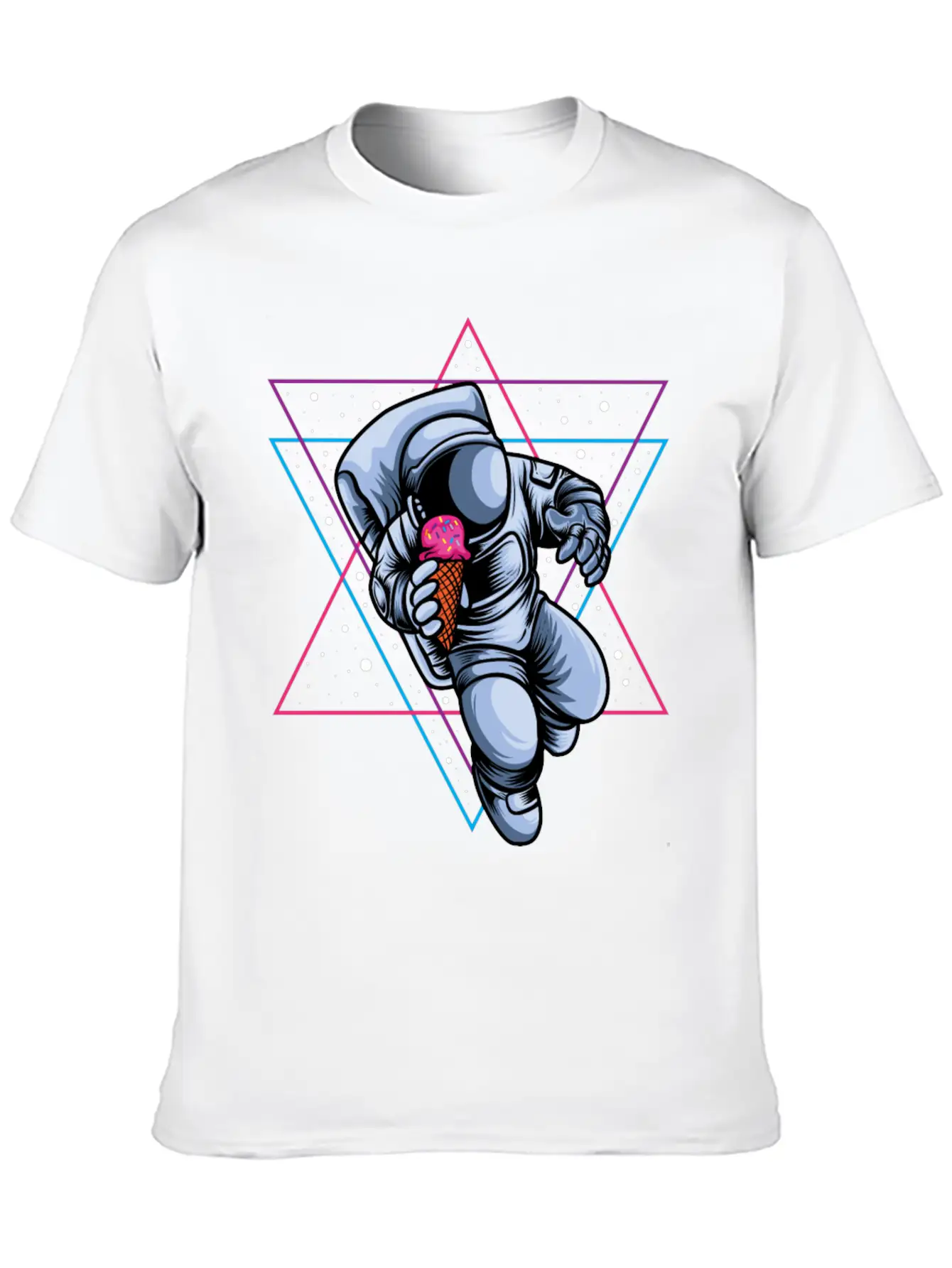 Astronaut Ice Cream Lovers Lightweight Cotton T-Shirt – Daily Comfort Graphic Shirt