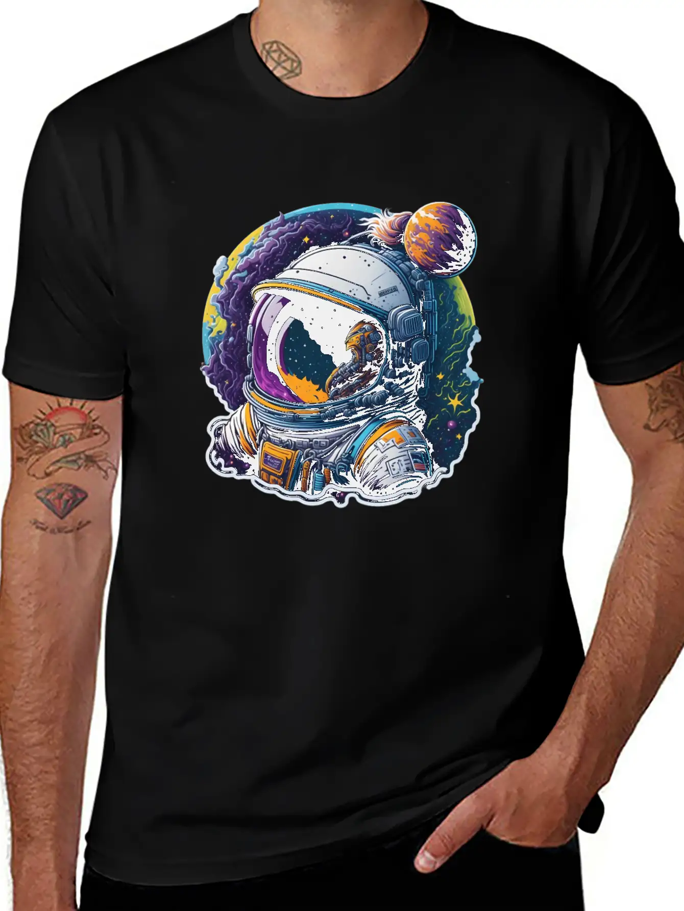 Astronaut Lost Planets Space Lightweight Cotton T-Shirt – Daily Comfort Graphic Shirt