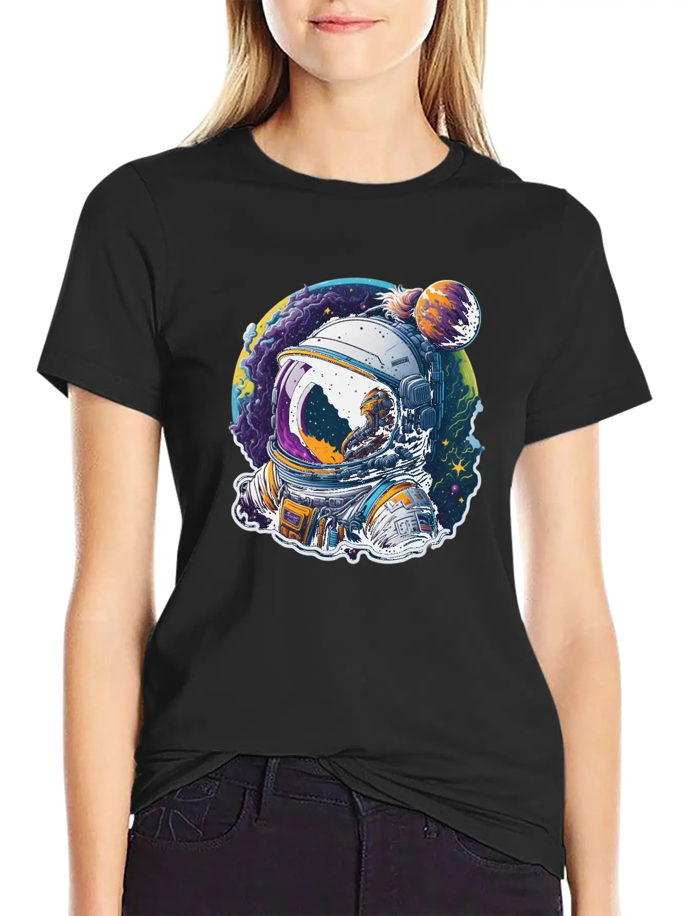 Astronaut Lost Planets Space Lightweight Cotton T-Shirt – Daily Comfort Graphic Shirt