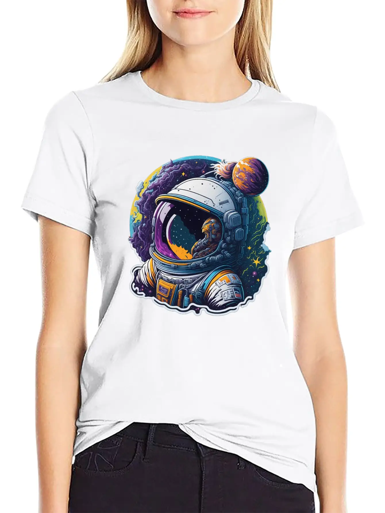Astronaut Lost Planets Space Lightweight Cotton T-Shirt – Daily Comfort Graphic Shirt